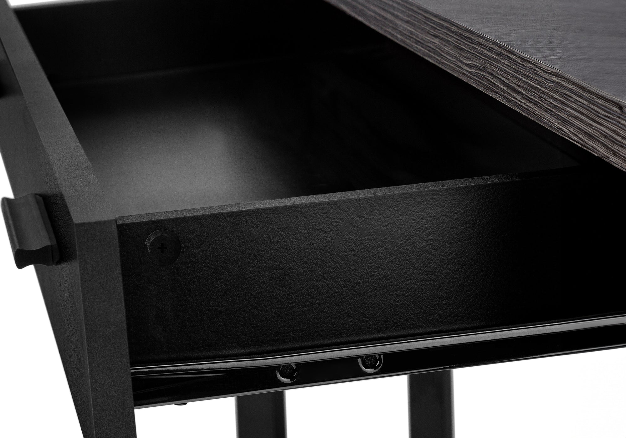 Computer Desk - 42"L / White Corner / Silver Metal-Computer Desk-DECOROLALA