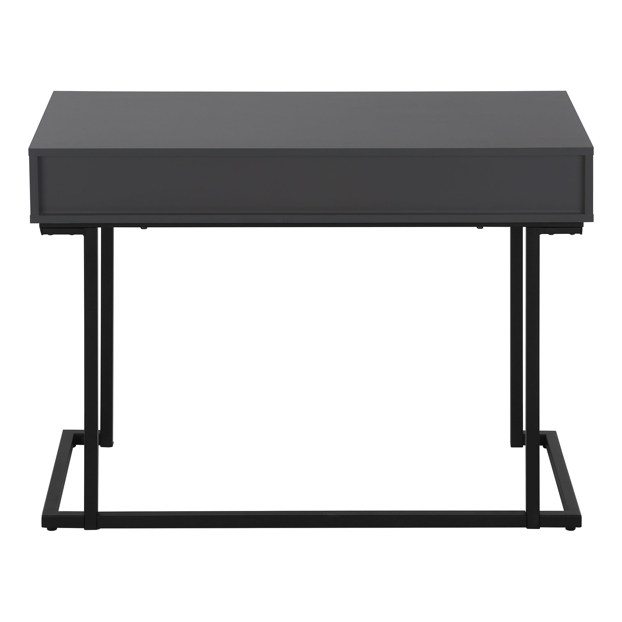 Computer Desk 42"L White with Black Metal Legs-Computer Desk-DECOROLALA