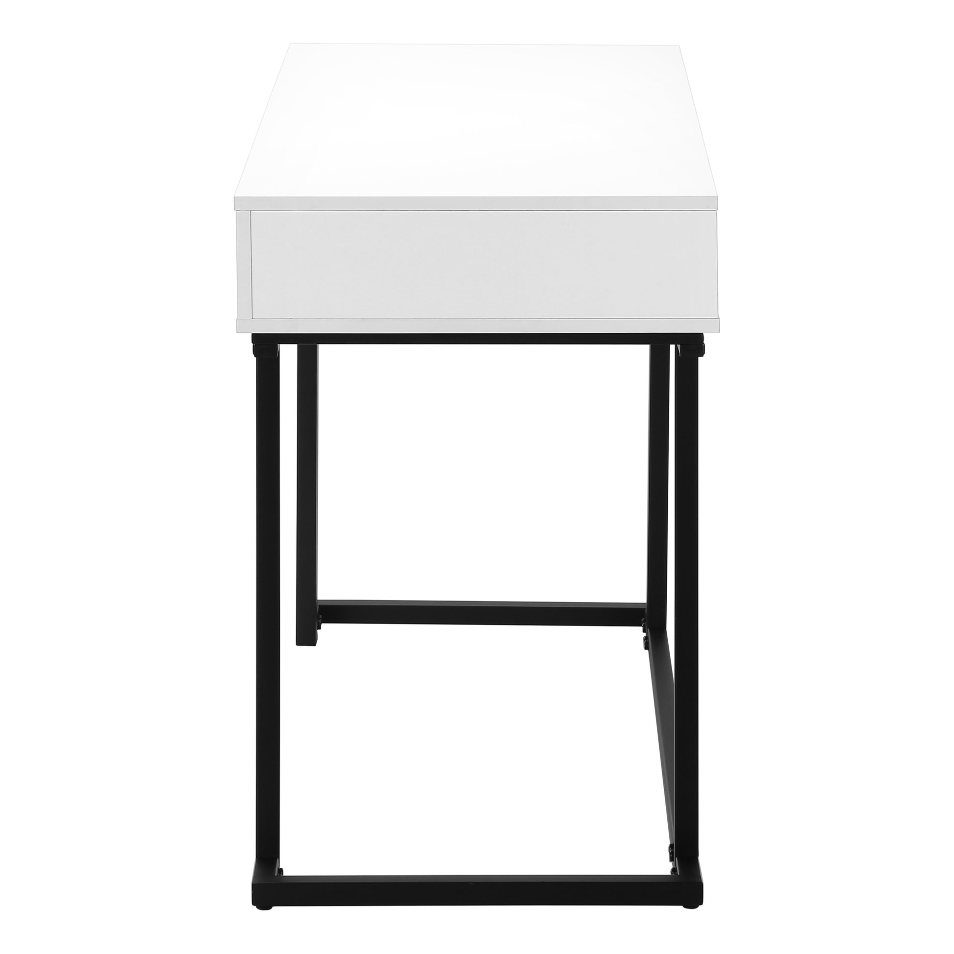 Computer Desk 42"L White with Black Metal Legs-Computer Desk-DECOROLALA