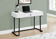 Computer Desk 42"L White with Black Metal Legs-Computer Desk-DECOROLALA