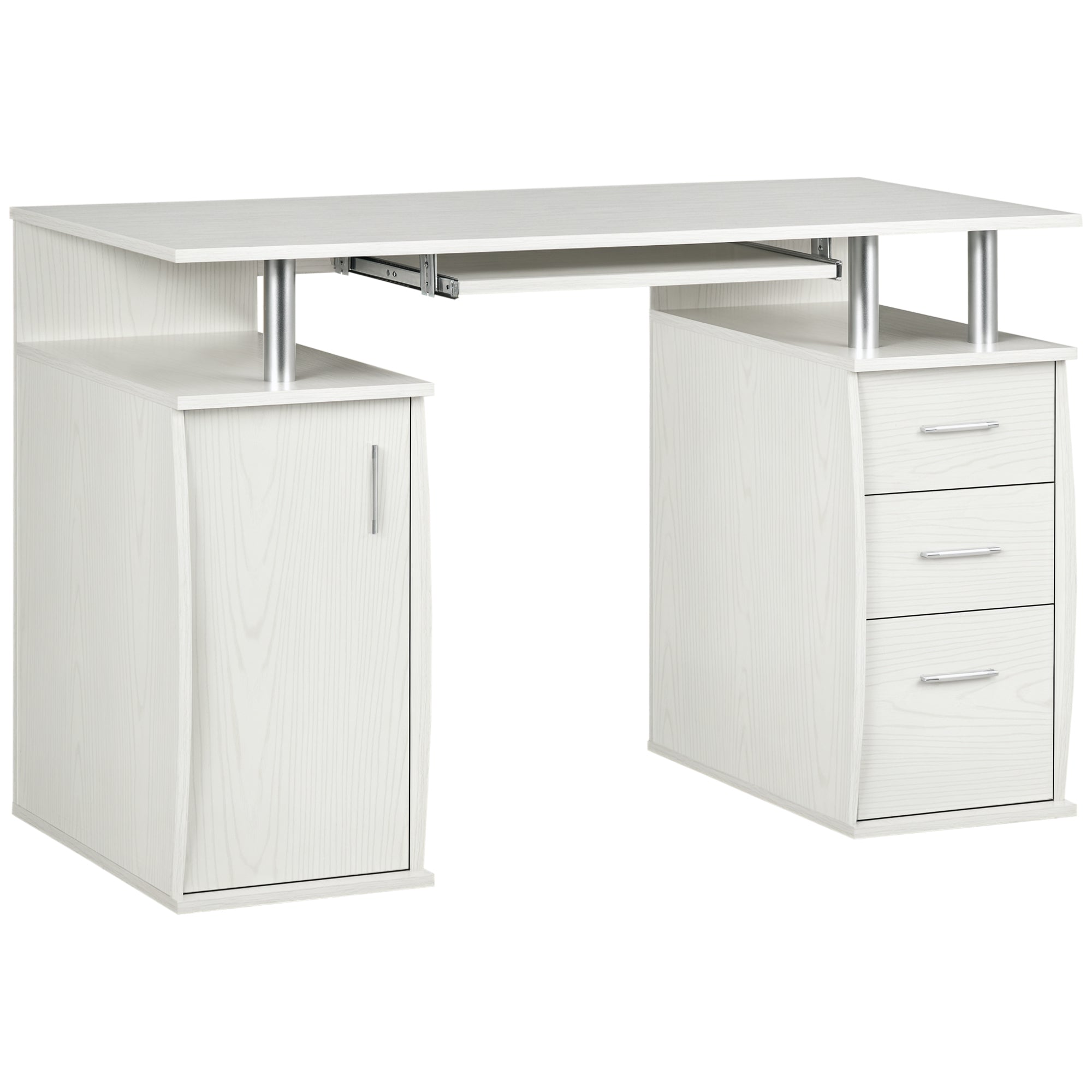 Computer Desk 47" White Keyboard Tray-DECOROLALA