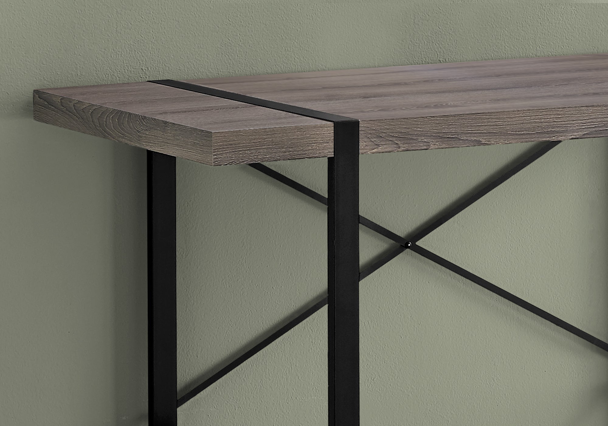 Computer Desk 48" Dark Taupe Industrial Metal-Computer Desk-DECOROLALA