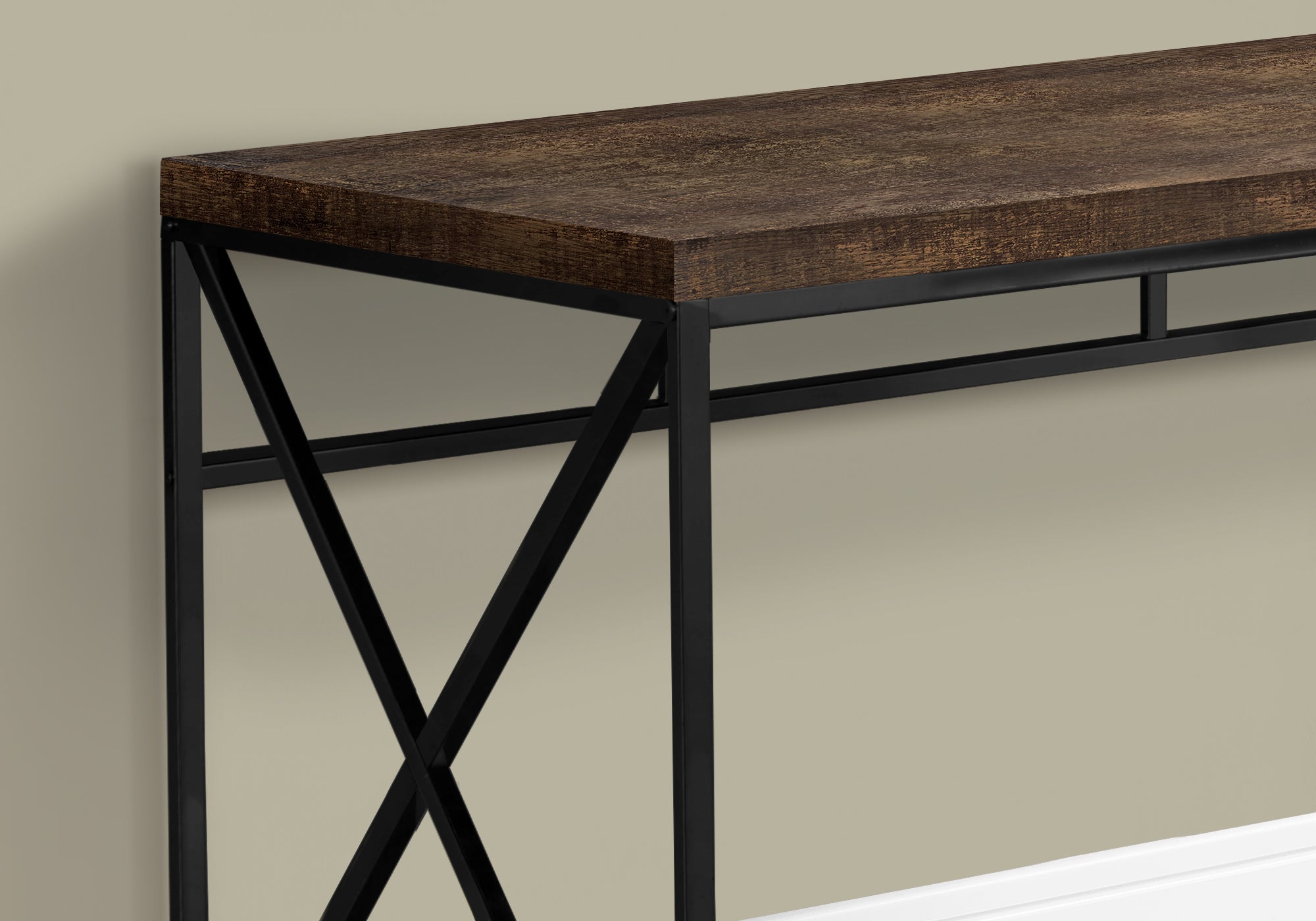 Computer Desk 48" Espresso with Gold Metal Base-Computer Desk-DECOROLALA