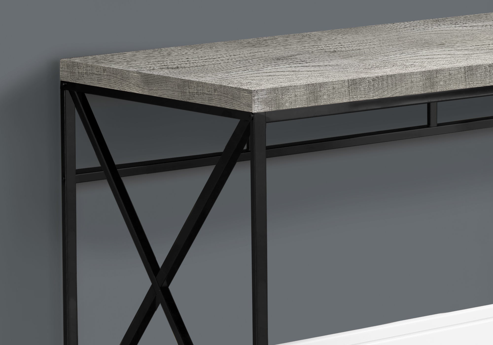 Computer Desk 48" Espresso with Gold Metal Base-Computer Desk-DECOROLALA