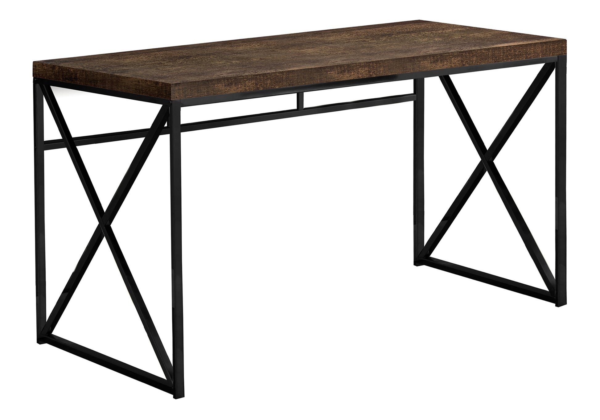 Computer Desk 48" Espresso with Gold Metal Base-Computer Desk-DECOROLALA