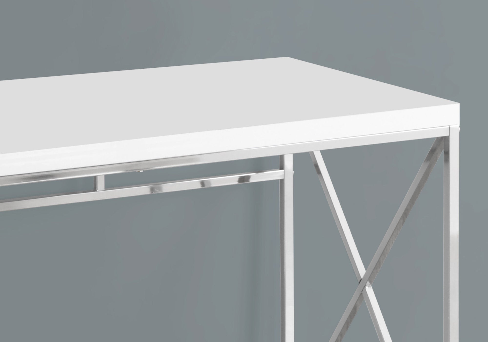 Computer Desk 48" Espresso with Gold Metal Base-Computer Desk-DECOROLALA