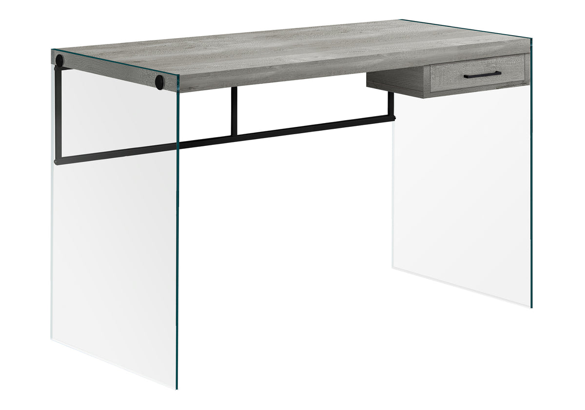 Computer Desk 48" Glossy White Tempered Glass-Office Chairs-DECOROLALA