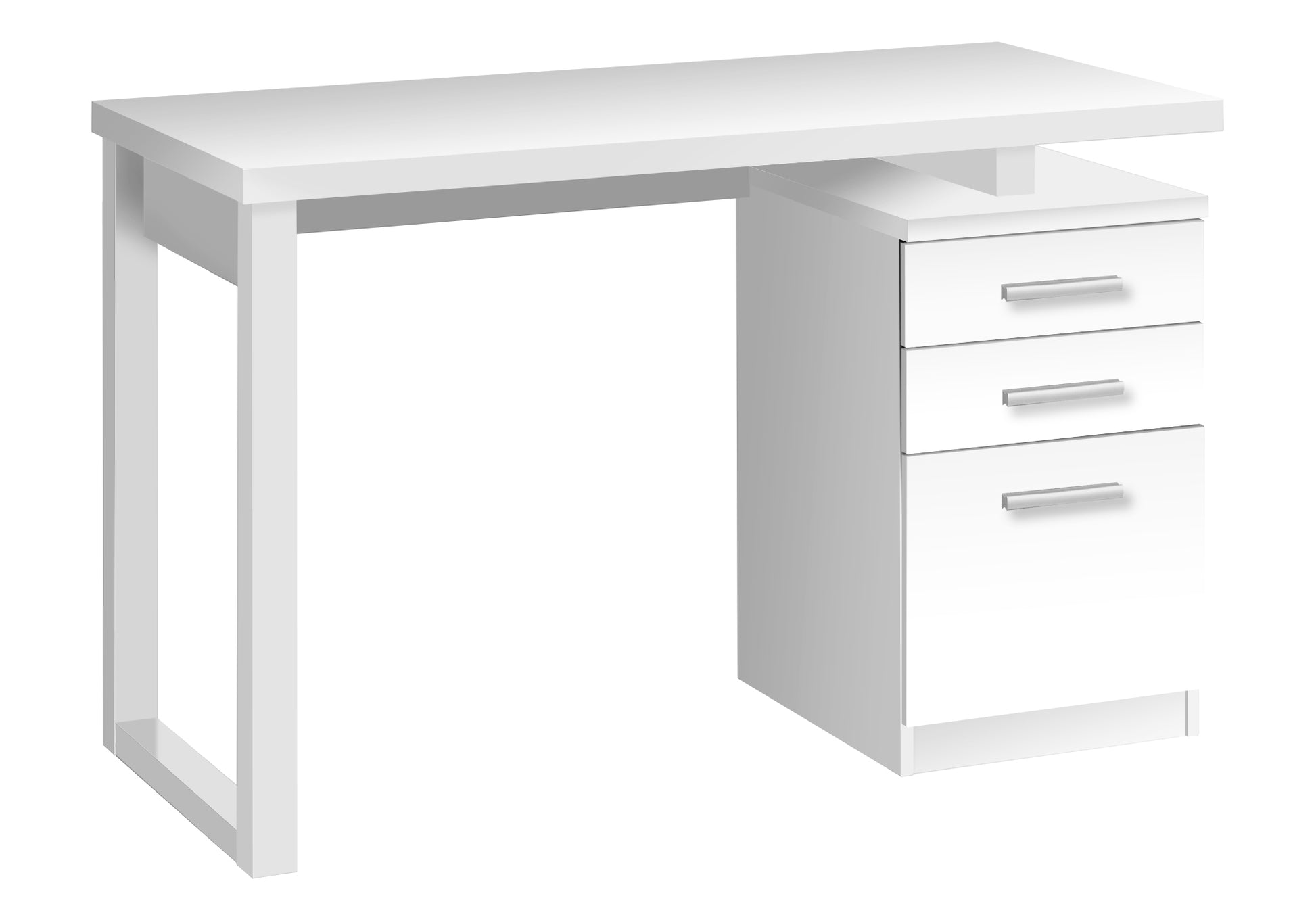 Computer Desk 48" Grey-Black L/R Facing-Bookshelf-DECOROLALA