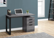 Computer Desk 48" Grey-Black L/R Facing-Bookshelf-DECOROLALA