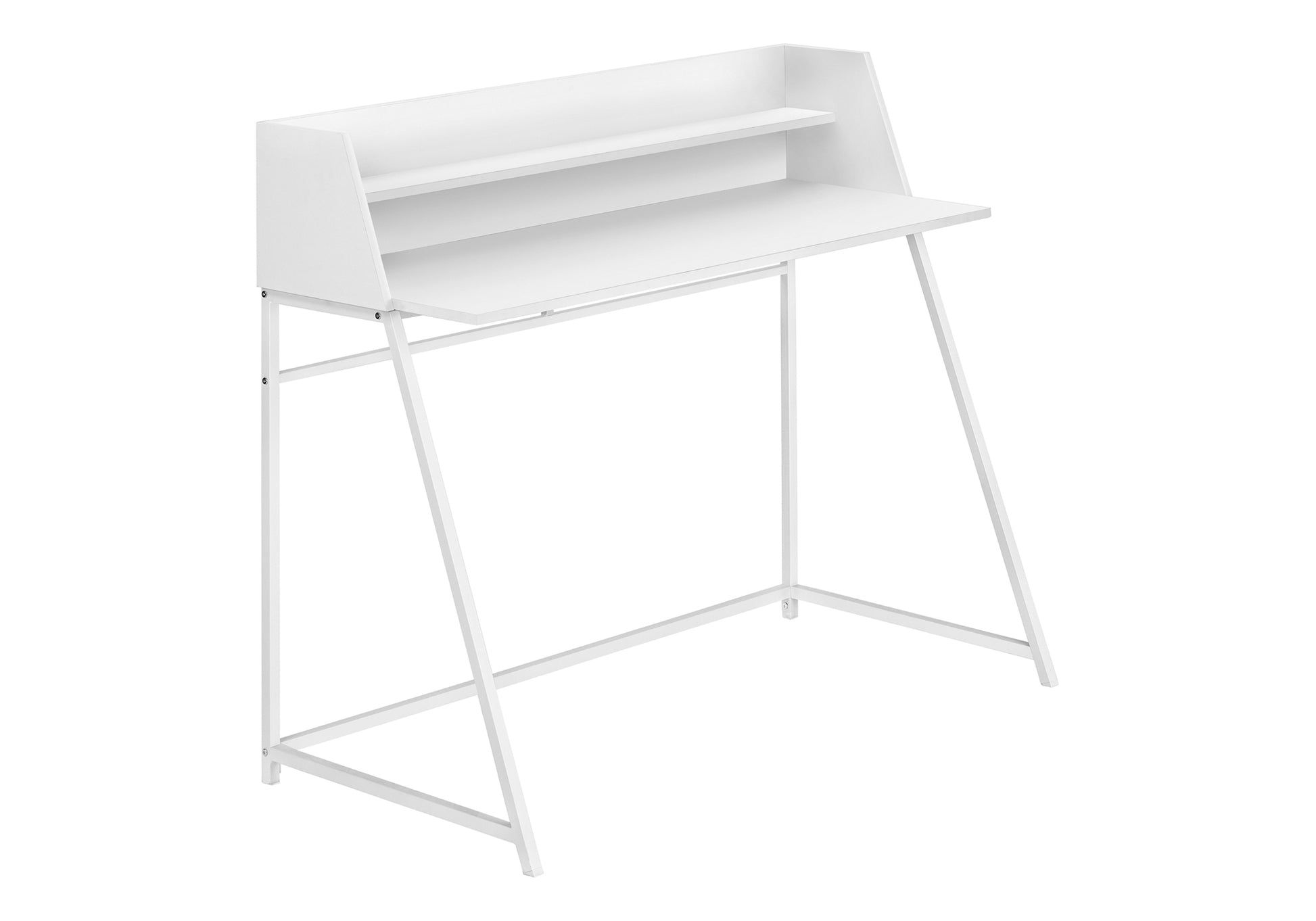 Computer Desk 48" Natural Wood with White Hutch-Computer Desk-DECOROLALA