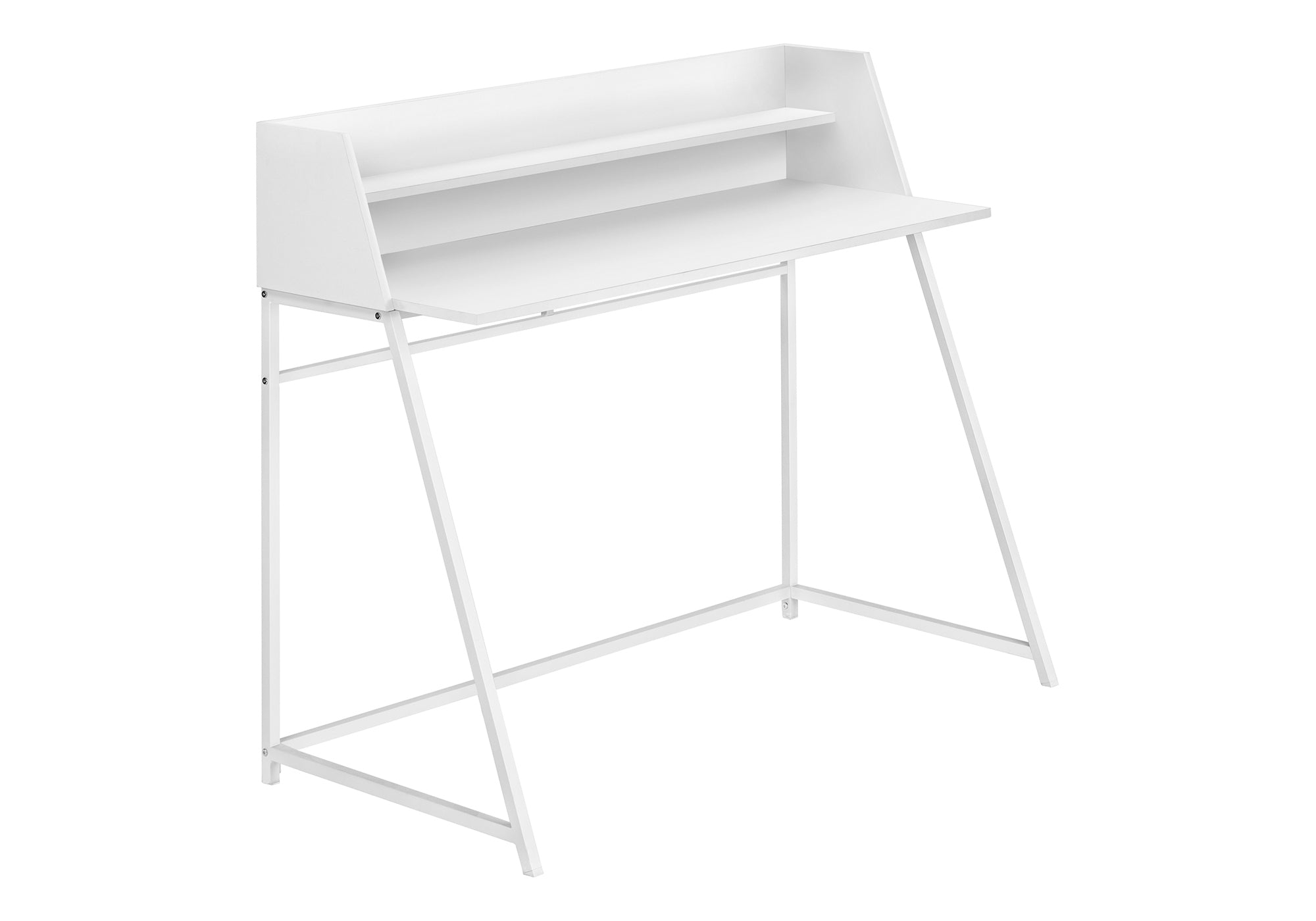 Computer Desk 48" Natural Wood with White Hutch-Computer Desk-DECOROLALA
