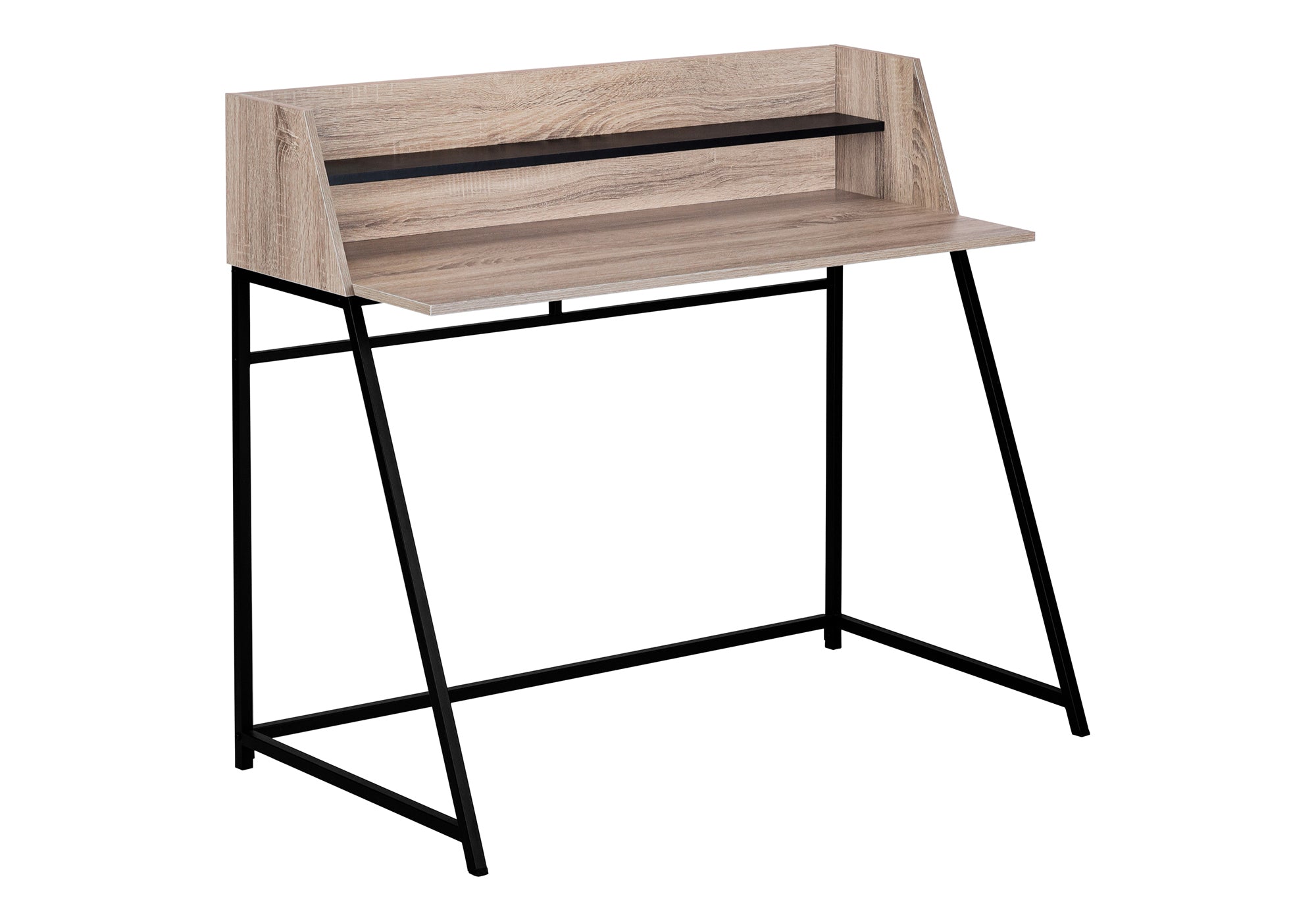 Computer Desk 48" Natural Wood with White Hutch-Computer Desk-DECOROLALA
