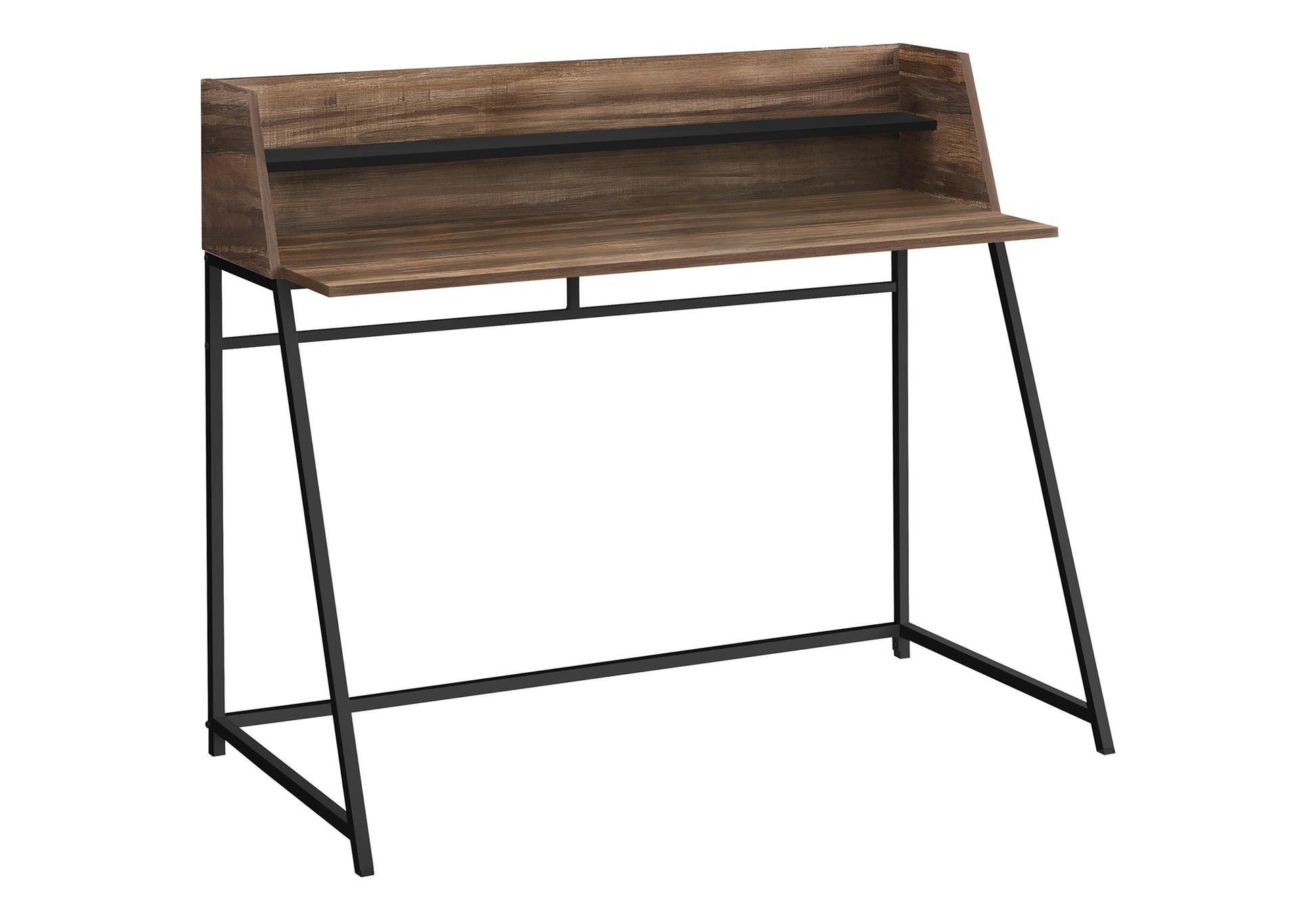 Computer Desk 48" Natural Wood with White Hutch-Computer Desk-DECOROLALA