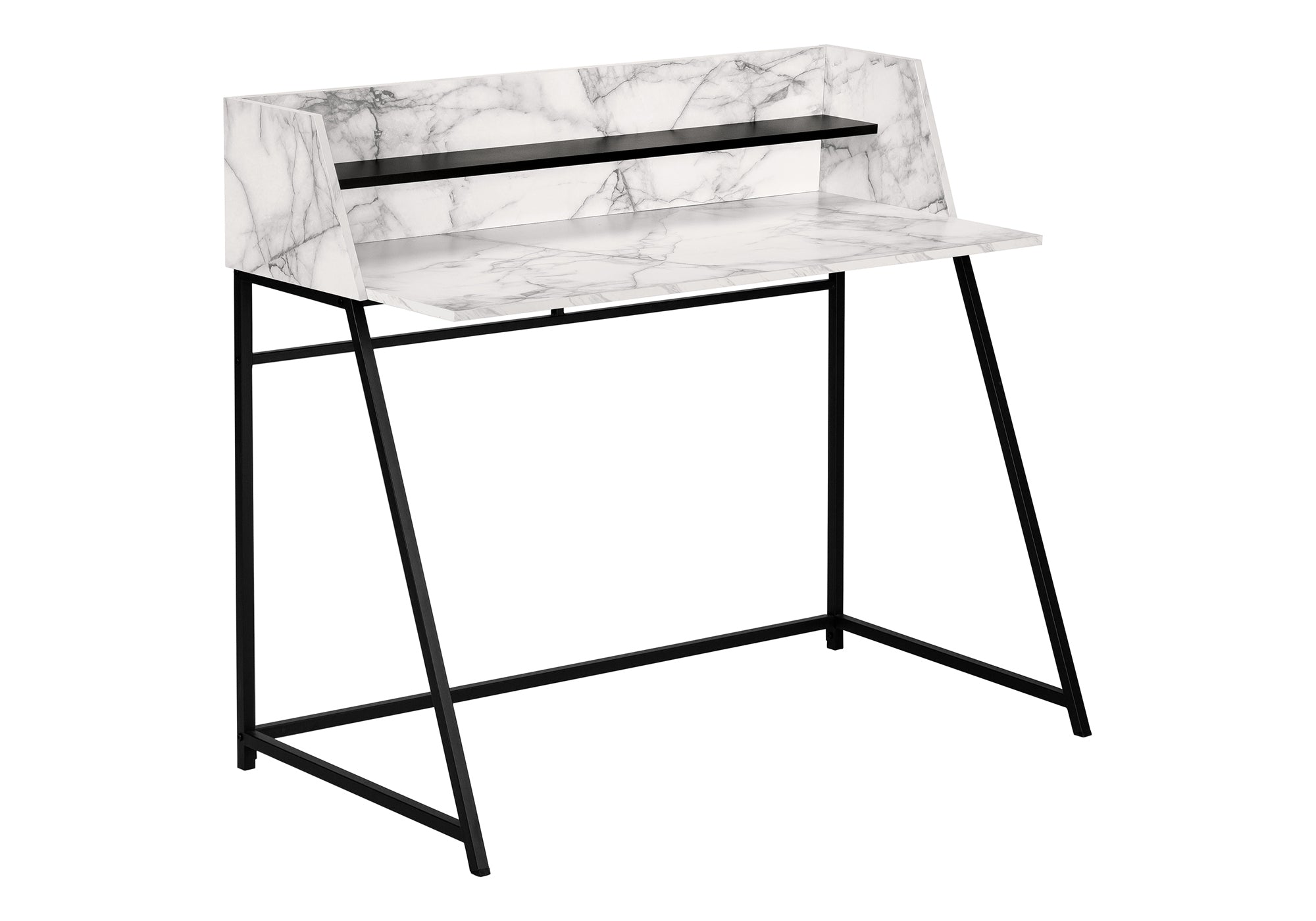 Computer Desk 48" Natural Wood with White Hutch-Computer Desk-DECOROLALA