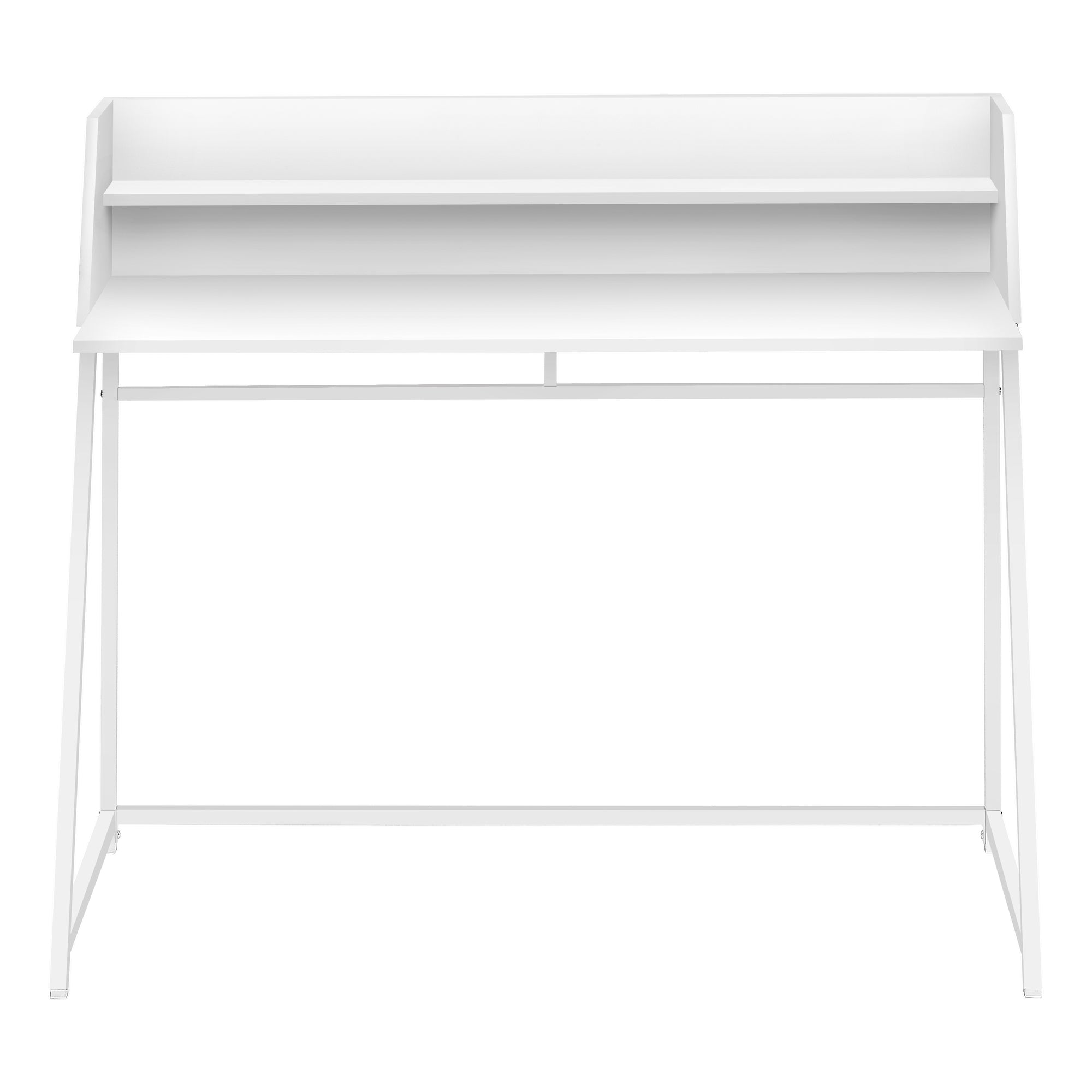 Computer Desk 48" Natural Wood with White Hutch-Computer Desk-DECOROLALA