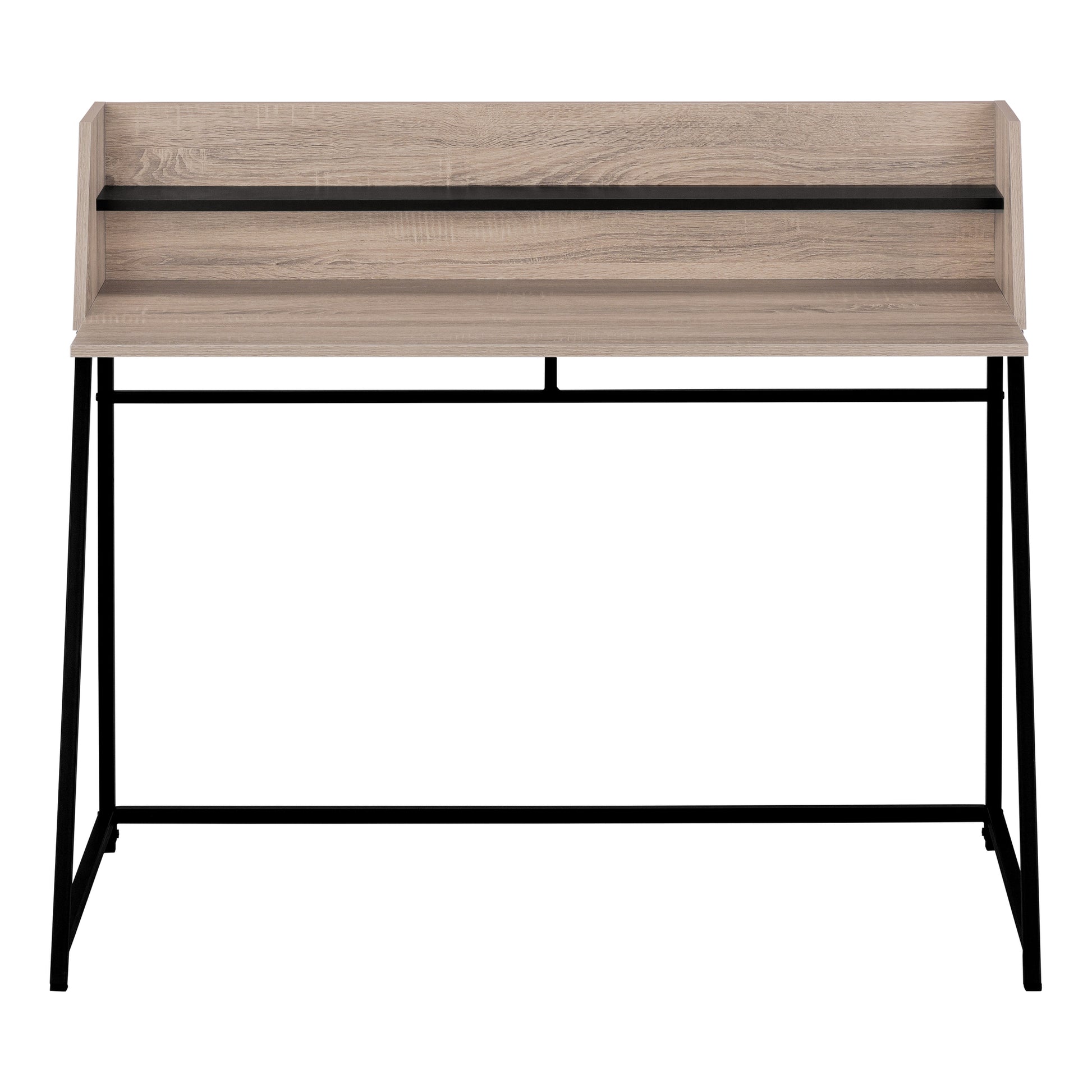 Computer Desk 48" Natural Wood with White Hutch-Computer Desk-DECOROLALA