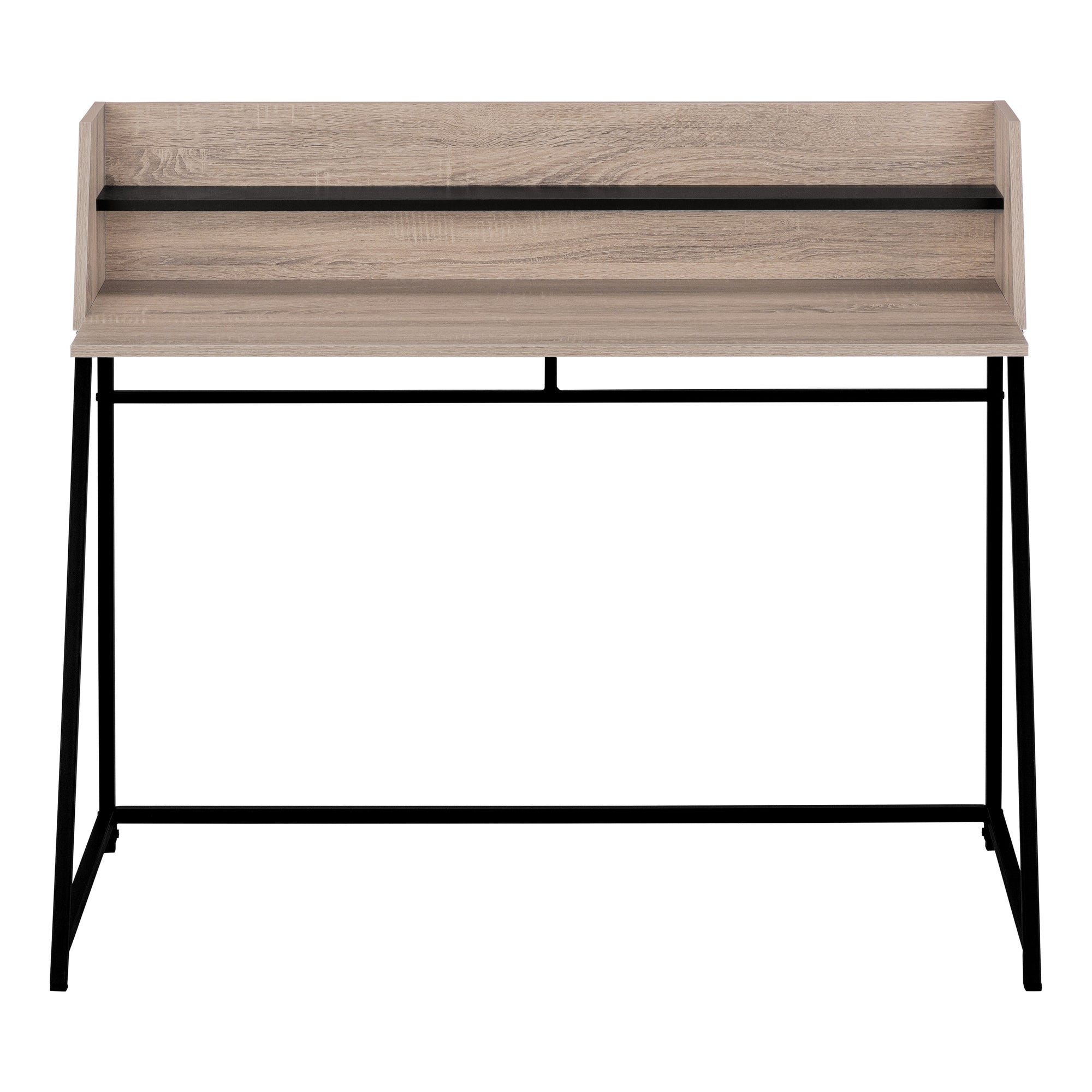 Computer Desk 48" Natural Wood with White Hutch-Computer Desk-DECOROLALA