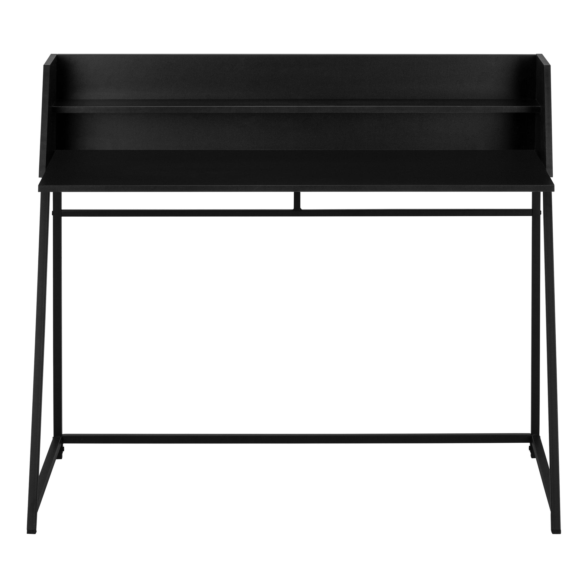 Computer Desk 48" Natural Wood with White Hutch-Computer Desk-DECOROLALA
