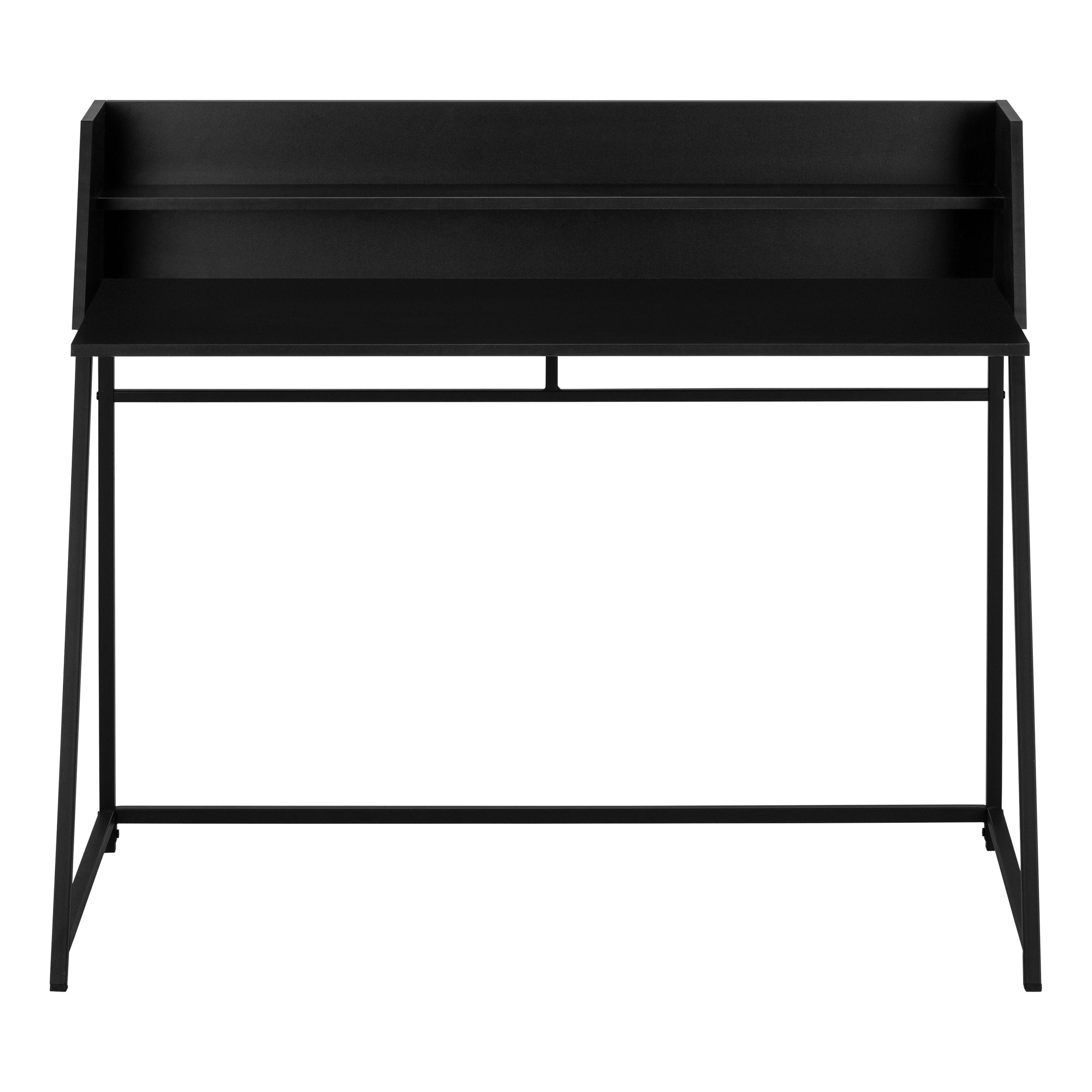 Computer Desk 48" Natural Wood with White Hutch-Computer Desk-DECOROLALA