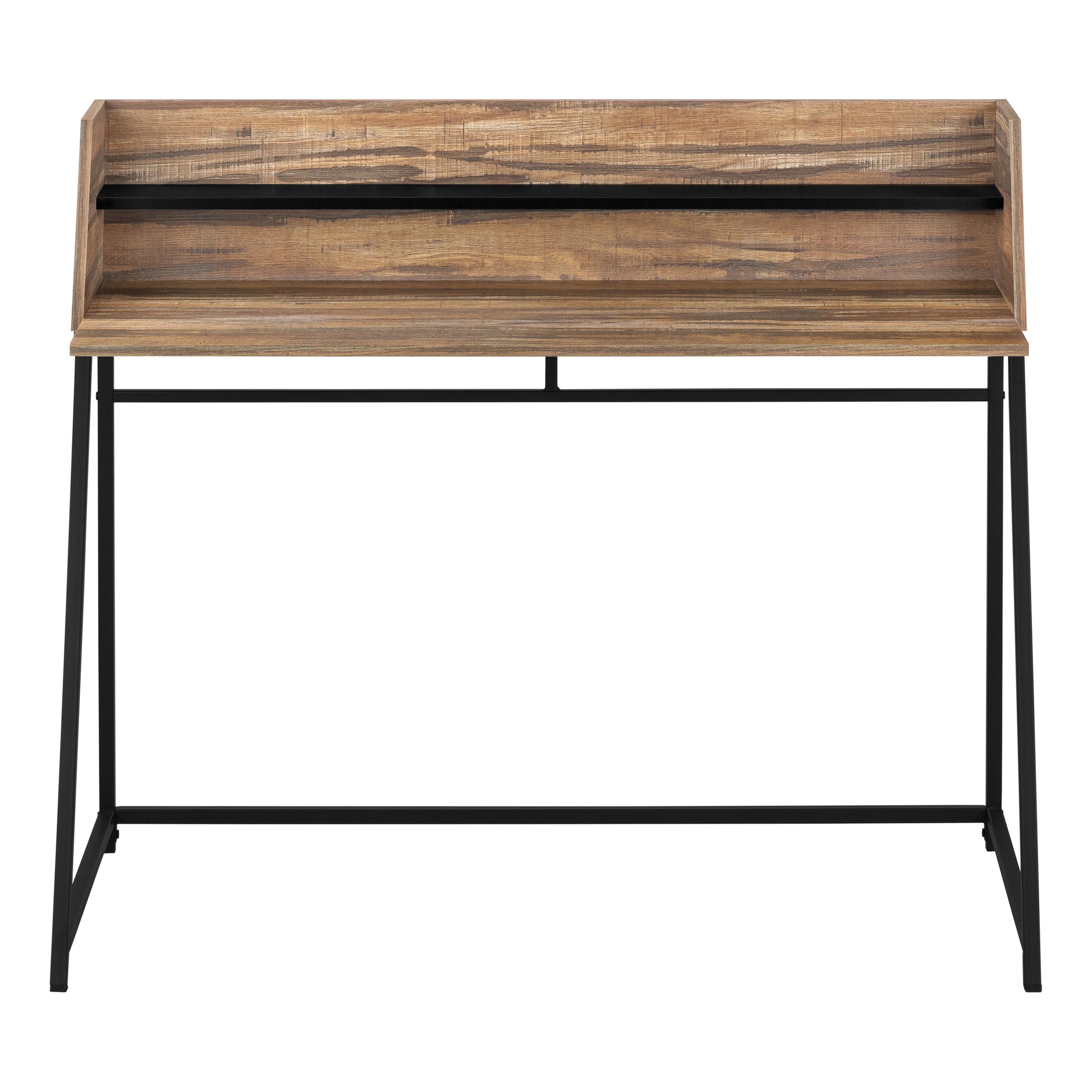 Computer Desk 48" Natural Wood with White Hutch-Computer Desk-DECOROLALA