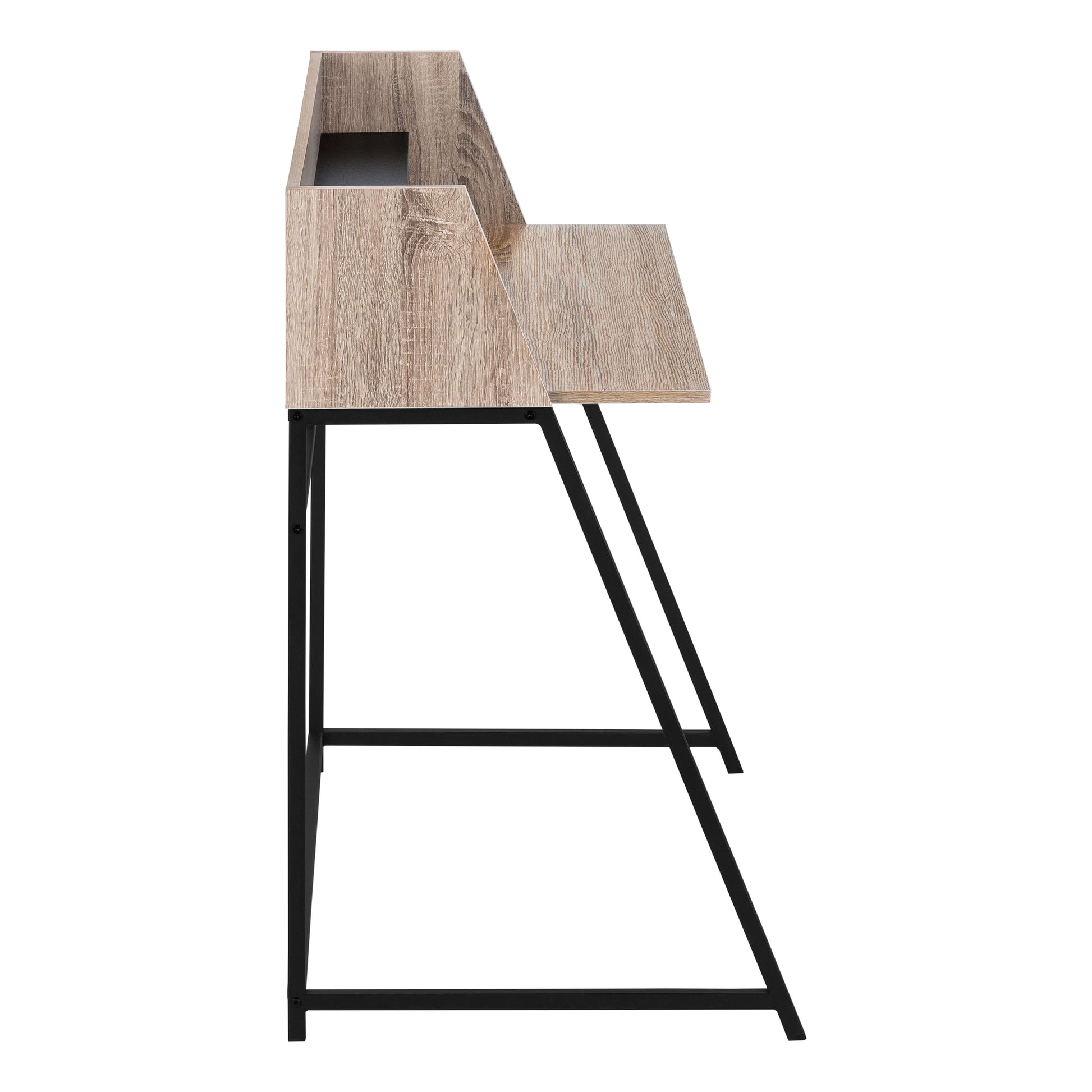 Computer Desk 48" Natural Wood with White Hutch-Computer Desk-DECOROLALA