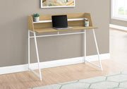 Computer Desk 48" Natural Wood with White Hutch-Computer Desk-DECOROLALA
