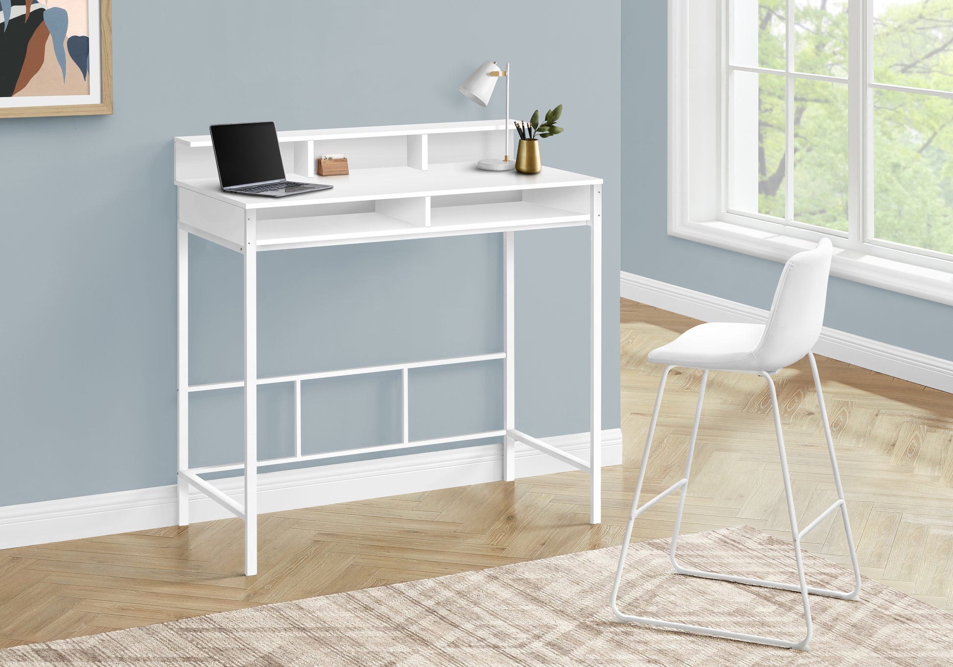 Computer Desk 48" Standing Height Black-Computer Desk-DECOROLALA
