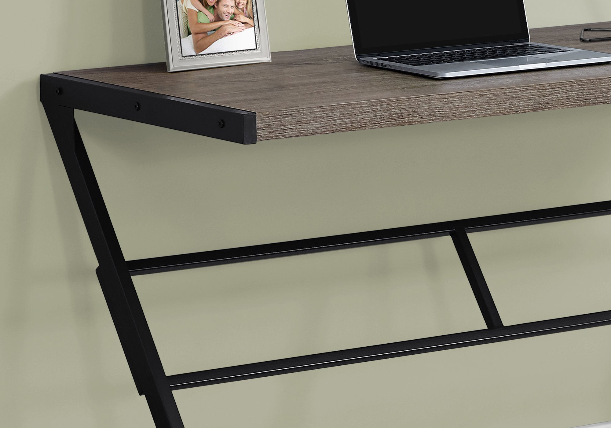 Computer Desk 48" White with Silver Metal Base-Computer Desk-DECOROLALA