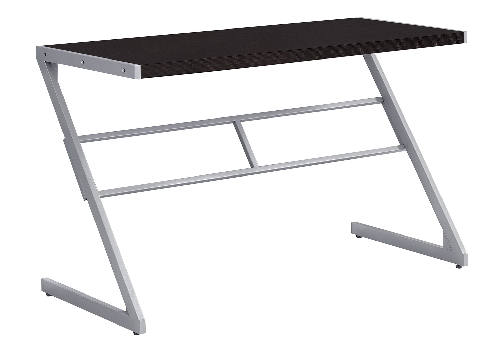 Computer Desk 48" White with Silver Metal Base-Computer Desk-DECOROLALA
