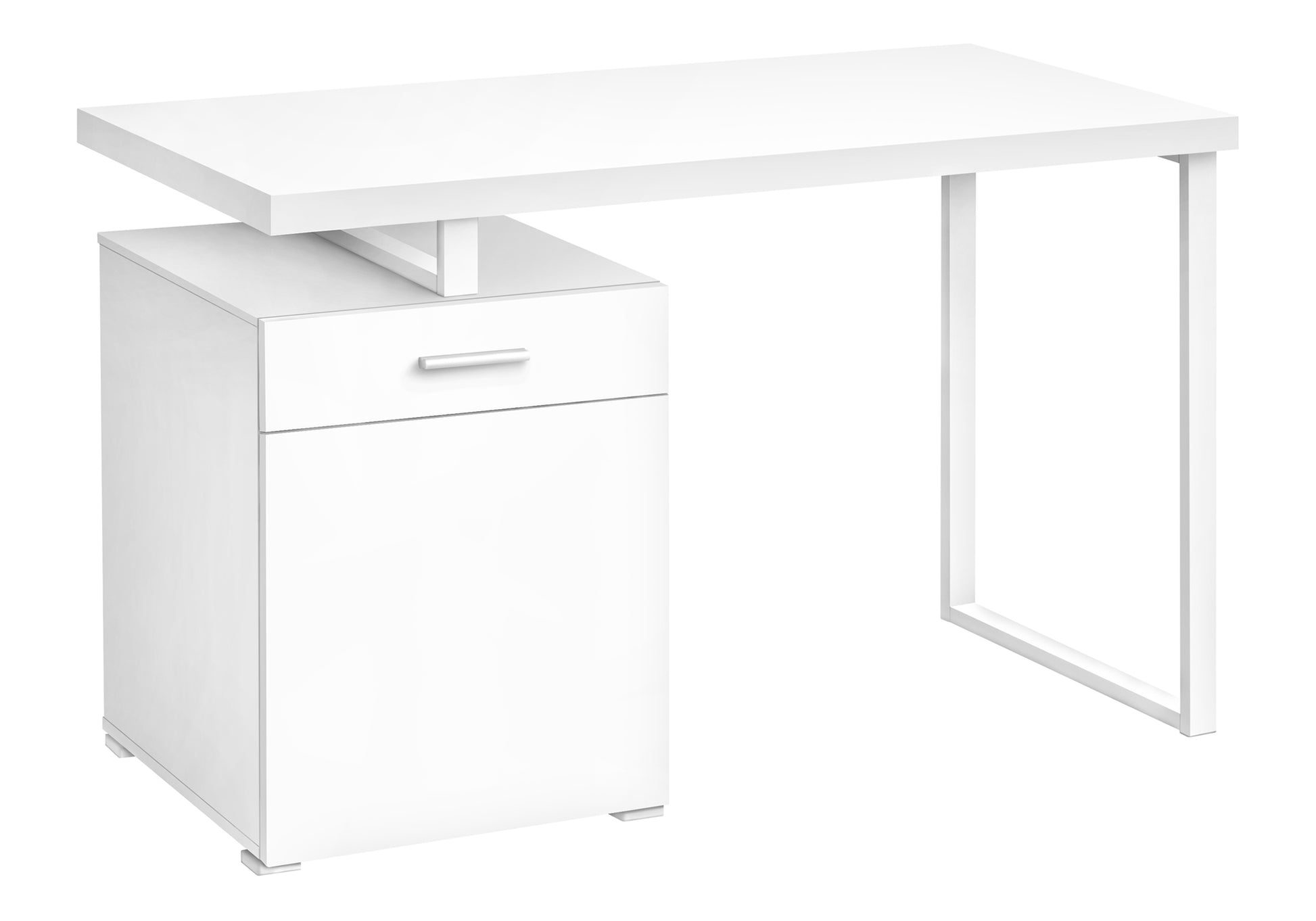 Computer Desk 48" White with Storage Drawer-Computer Desk-DECOROLALA