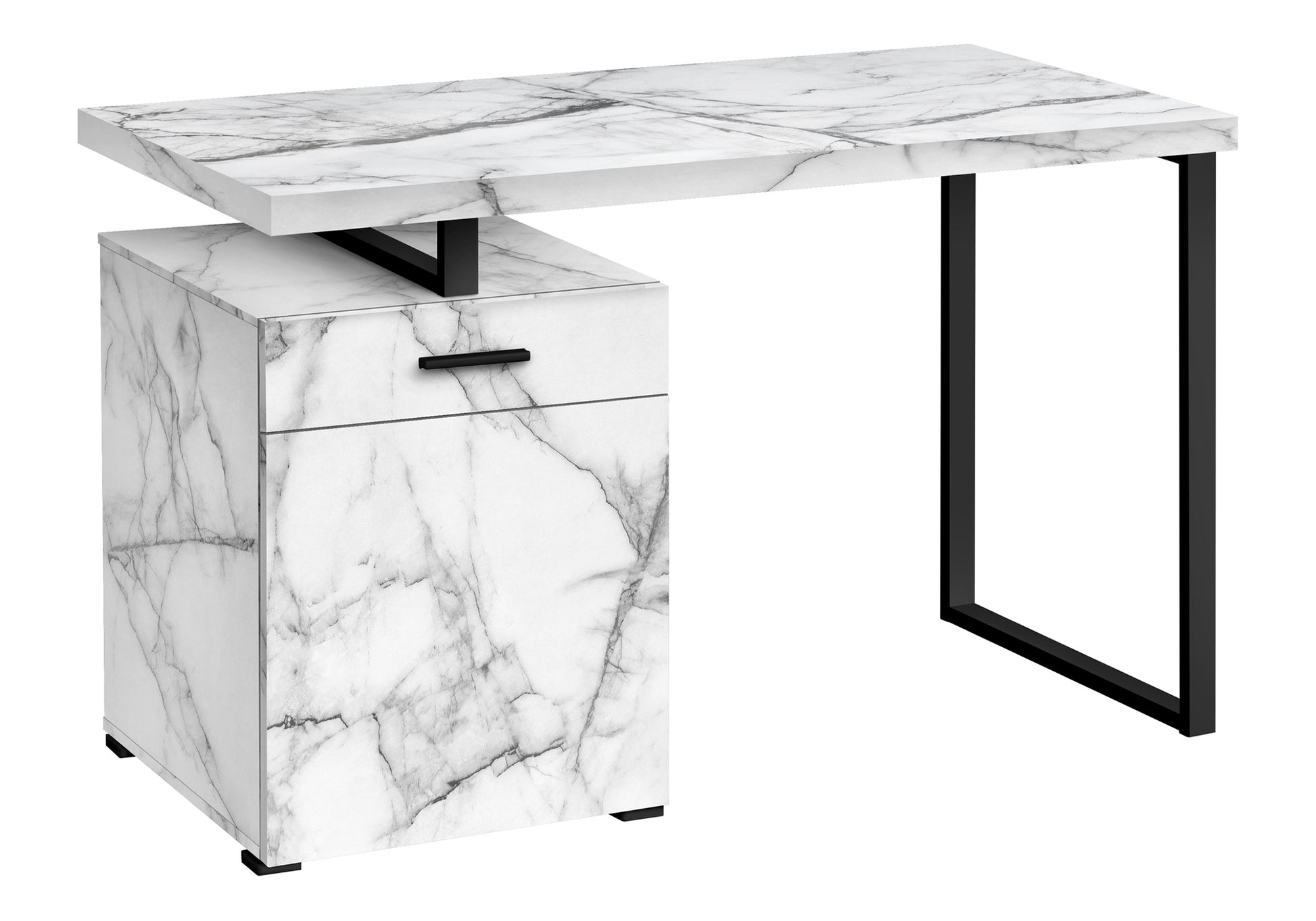 Computer Desk 48" White with Storage Drawer-Computer Desk-DECOROLALA