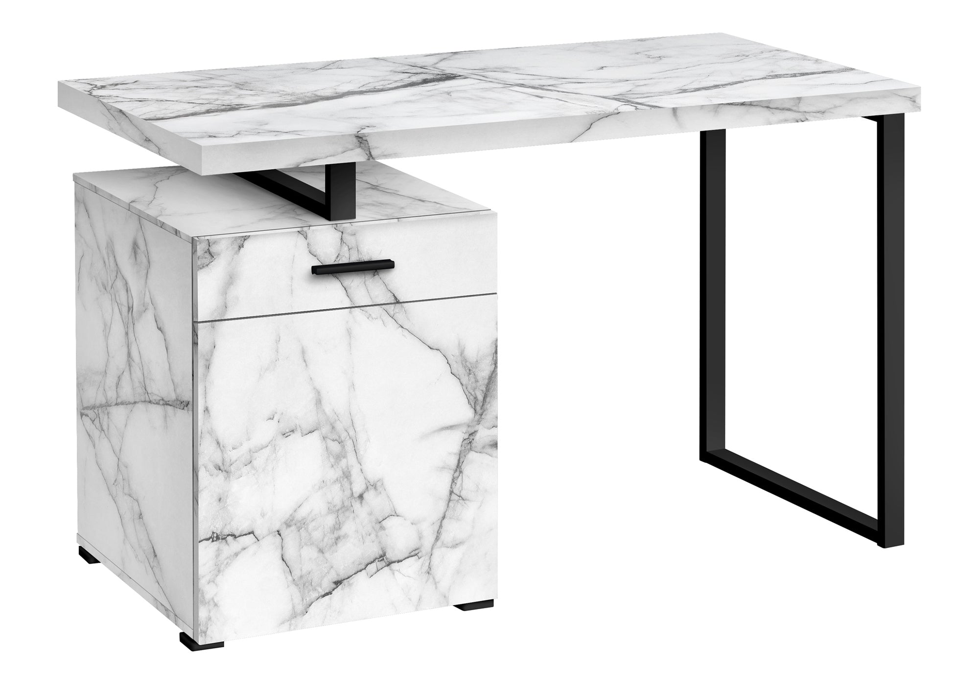 Computer Desk 48" White with Storage Drawer-Computer Desk-DECOROLALA