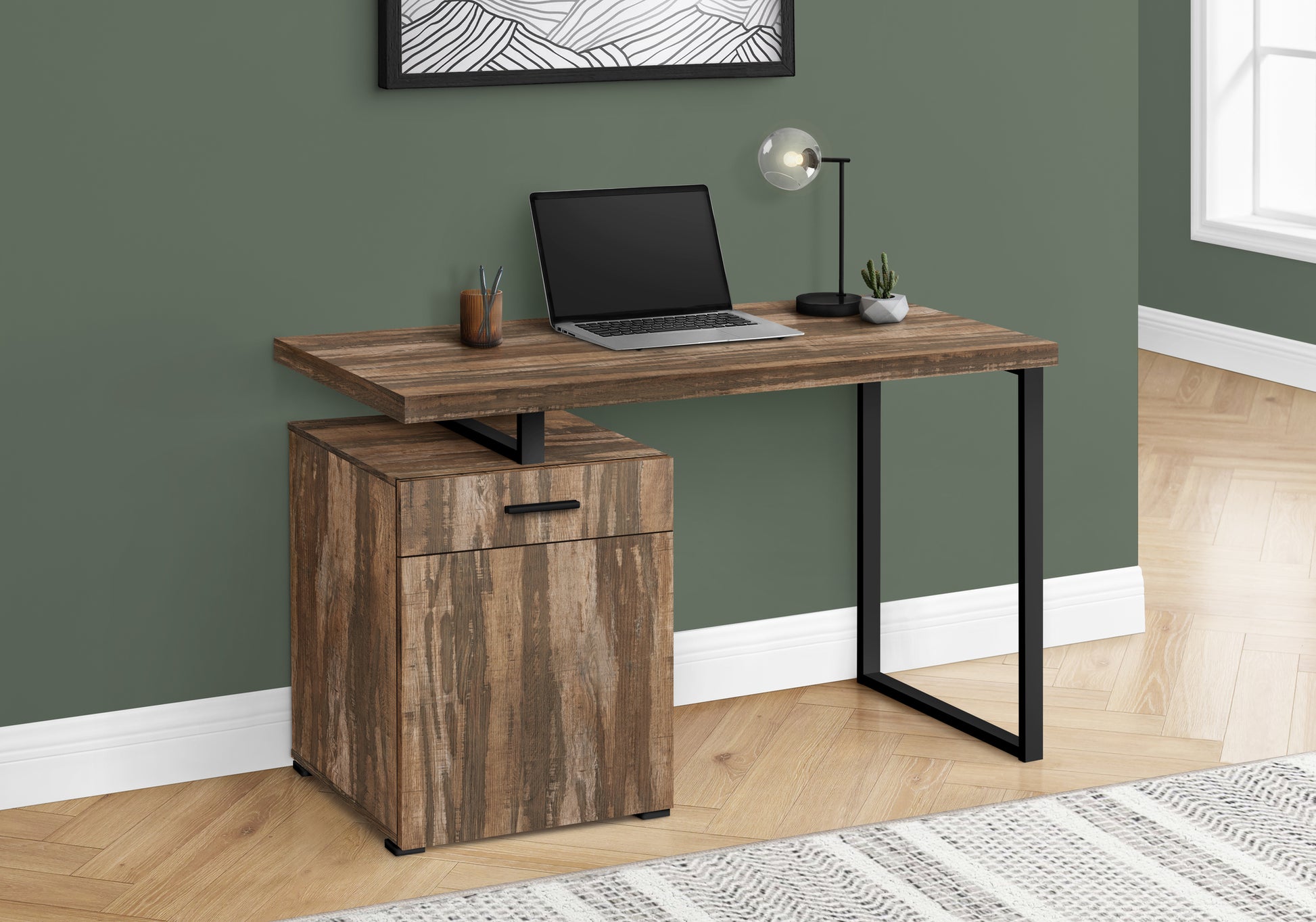 Computer Desk 48" White with Storage Drawer-Computer Desk-DECOROLALA