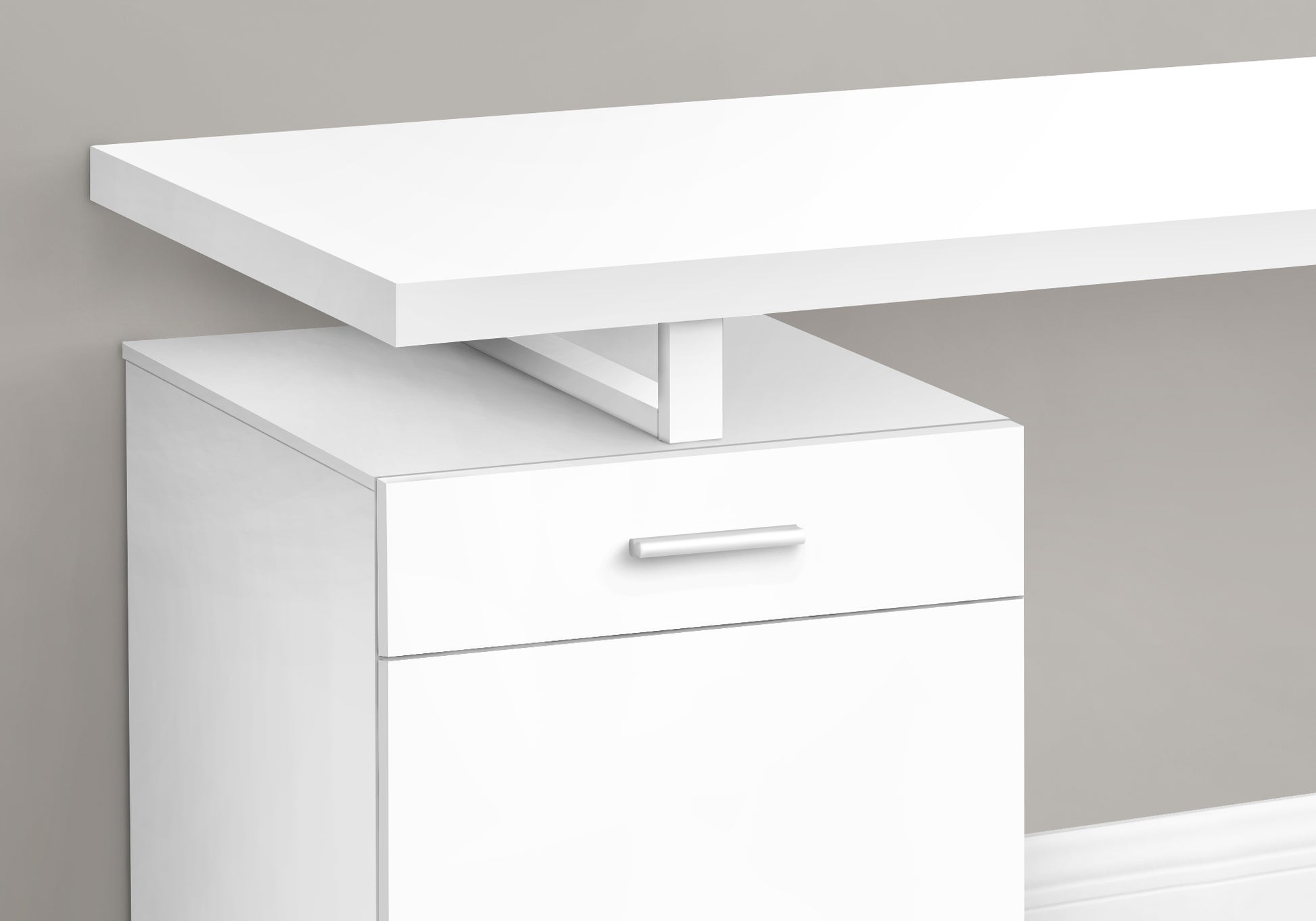 Computer Desk 48" White with Storage Drawer-Computer Desk-DECOROLALA