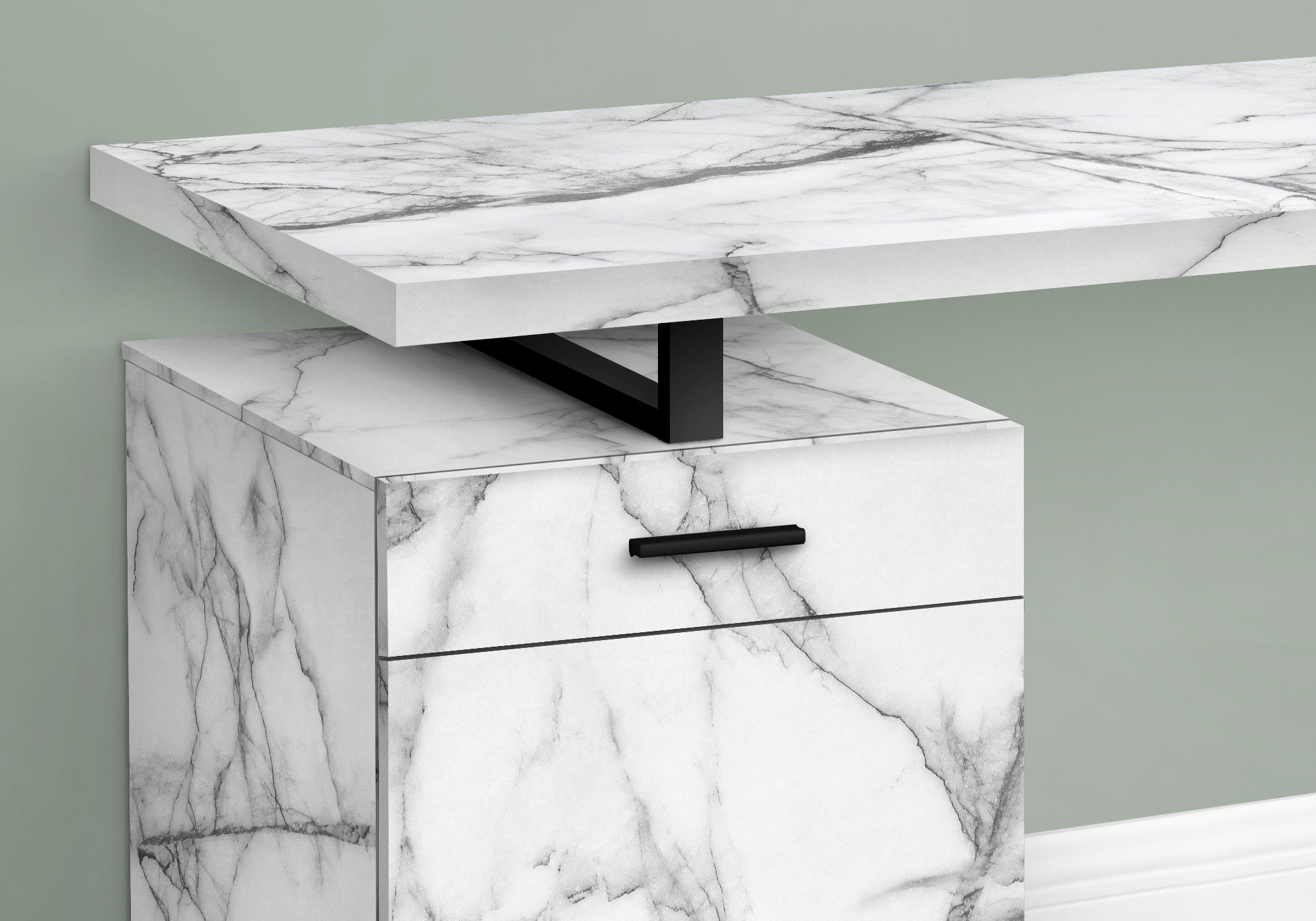 Computer Desk 48" White with Storage Drawer-Computer Desk-DECOROLALA
