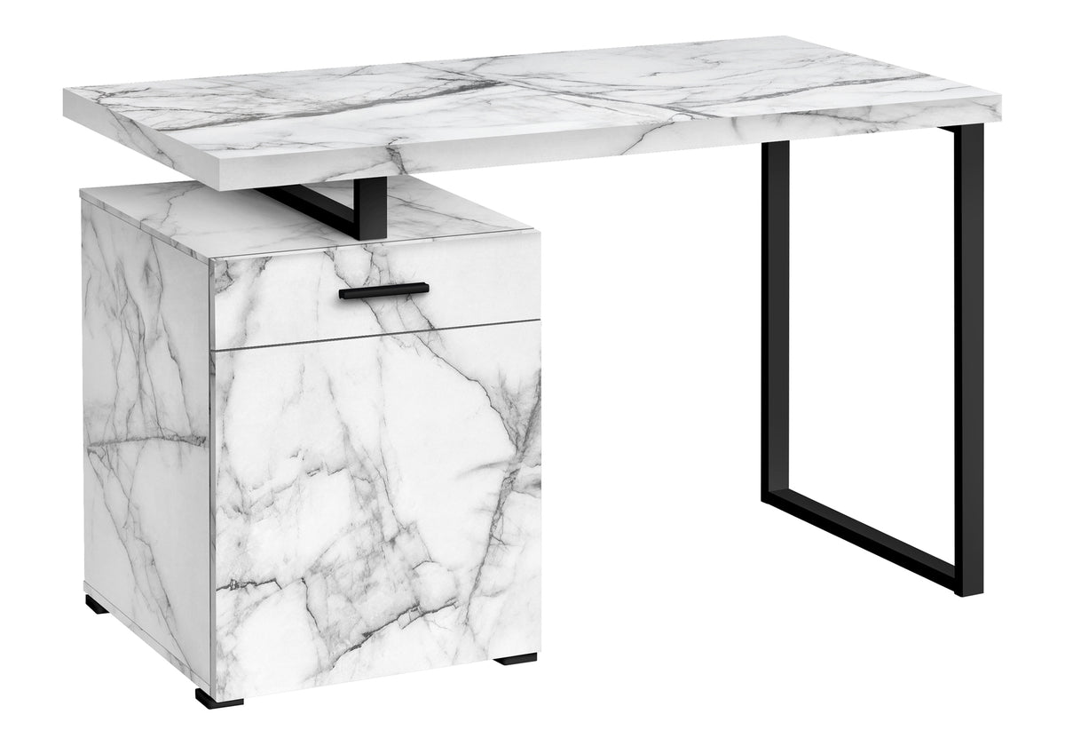 Computer Desk 48" White with Storage Drawer-Computer Desks-DECOROLALA