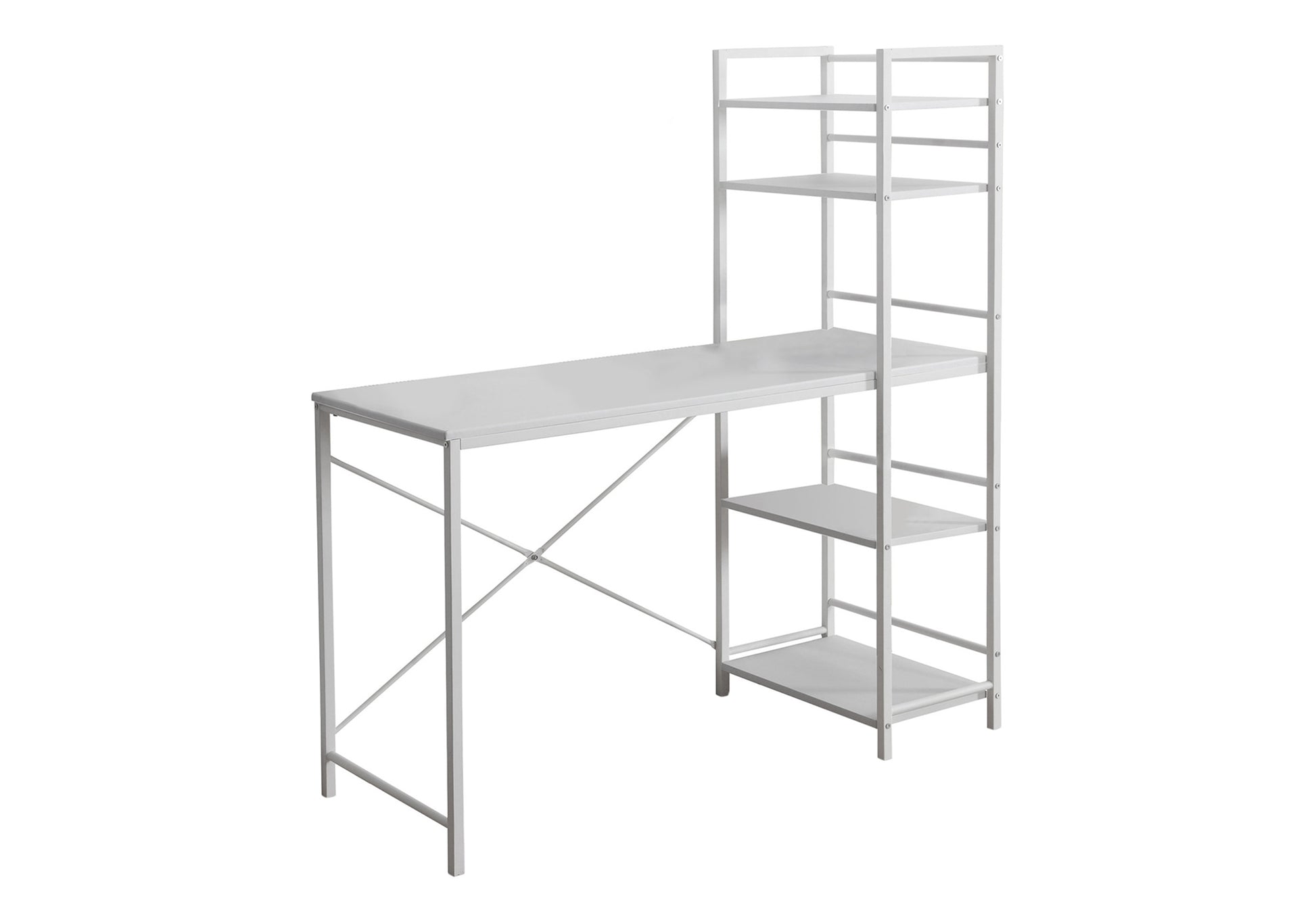 Computer Desk 48" White with Storage Shelves-Office Chair-DECOROLALA
