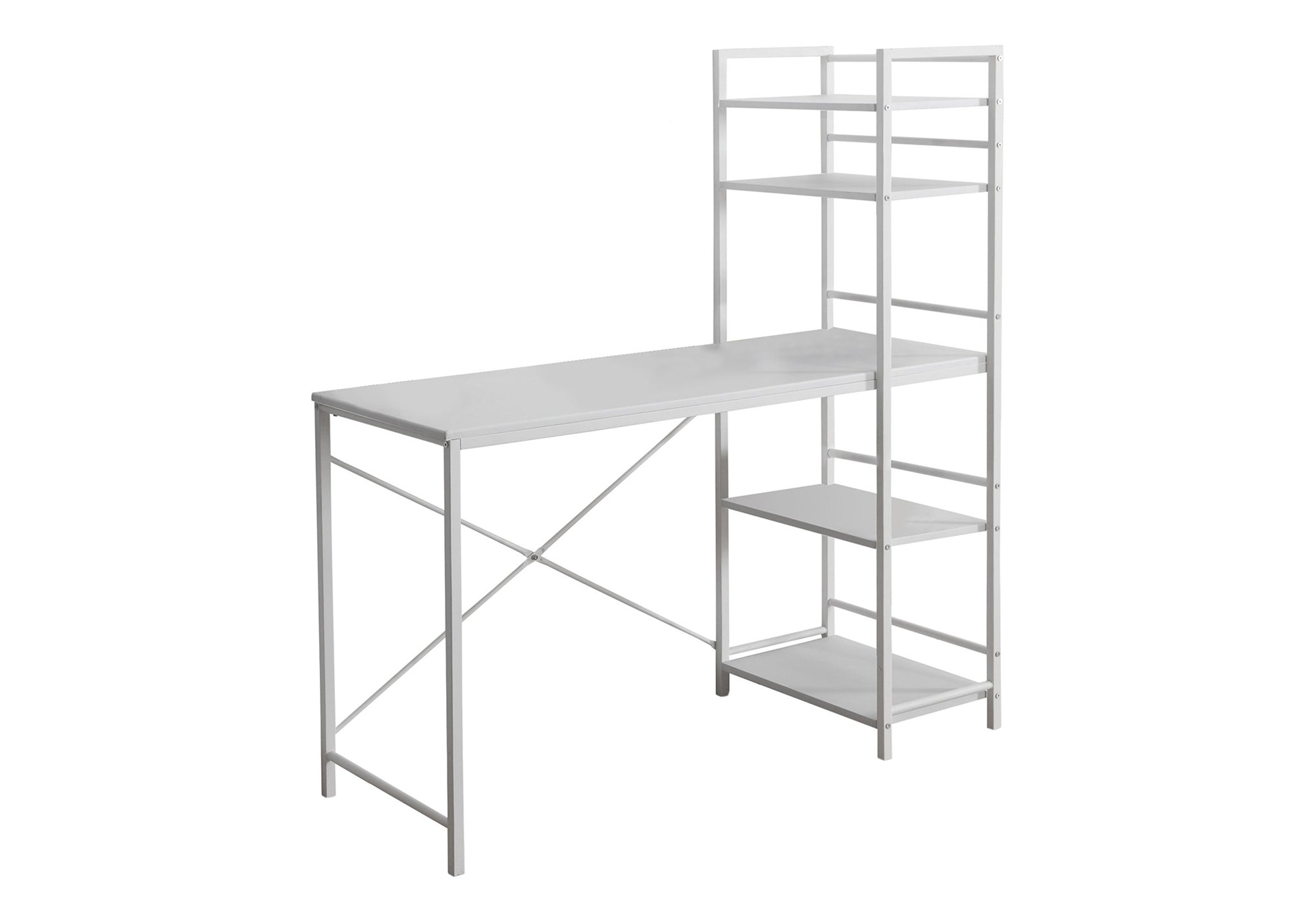 Computer Desk 48" White with Storage Shelves-Office Chair-DECOROLALA