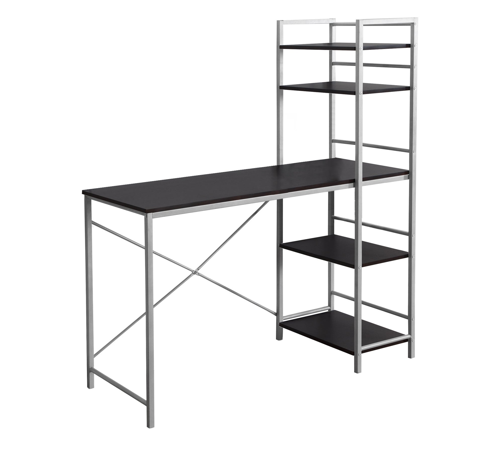 Computer Desk 48" White with Storage Shelves-Office Chair-DECOROLALA