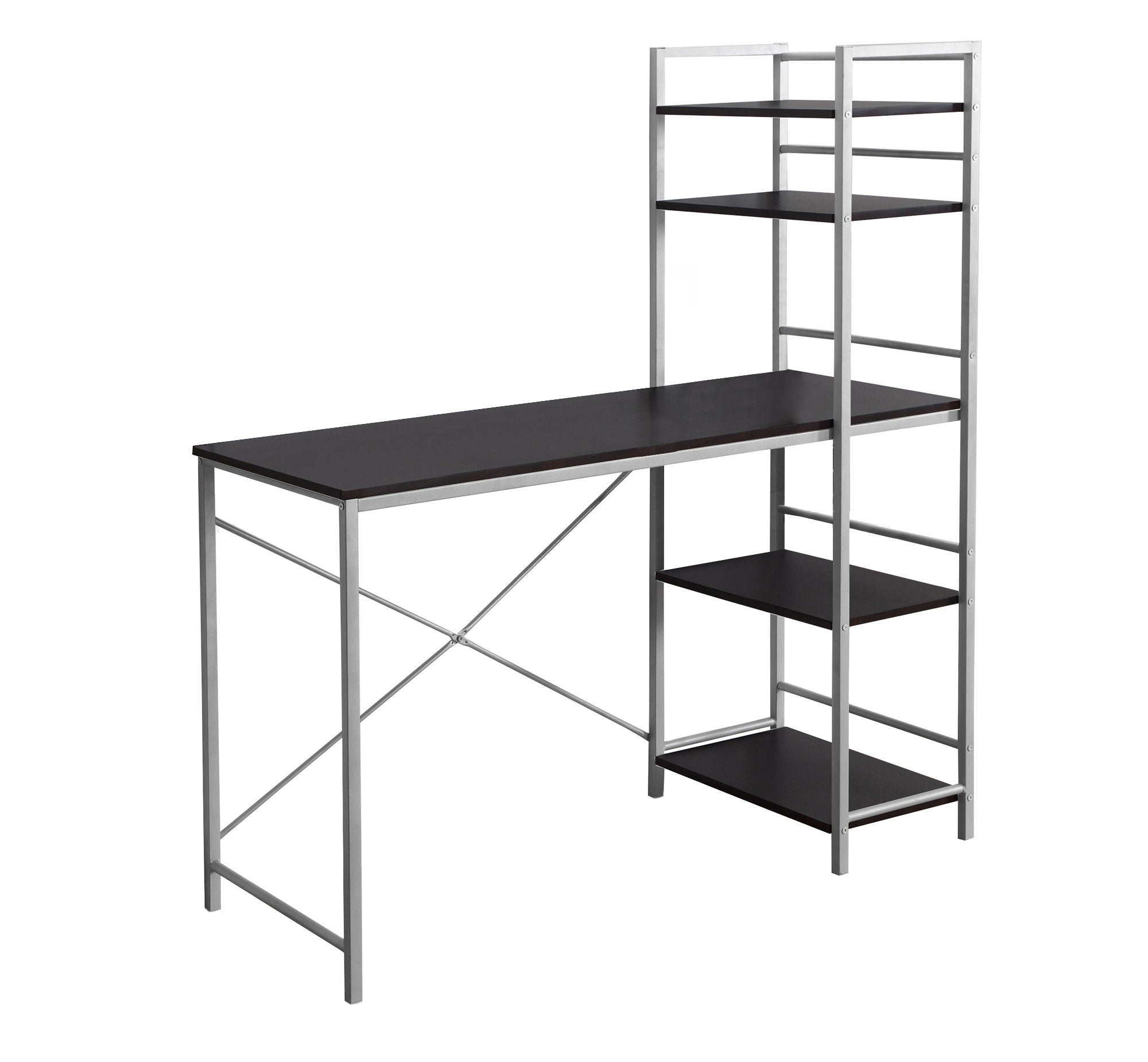Computer Desk 48" White with Storage Shelves-Office Chair-DECOROLALA