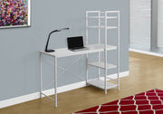 Computer Desk 48" White with Storage Shelves-Office Chair-DECOROLALA