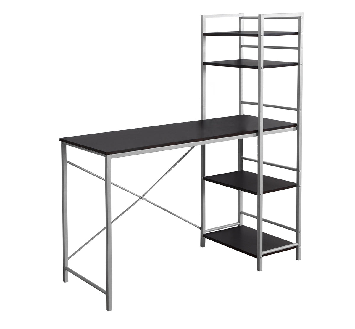 Computer Desk 48" White with Storage Shelves-Office Chairs-DECOROLALA