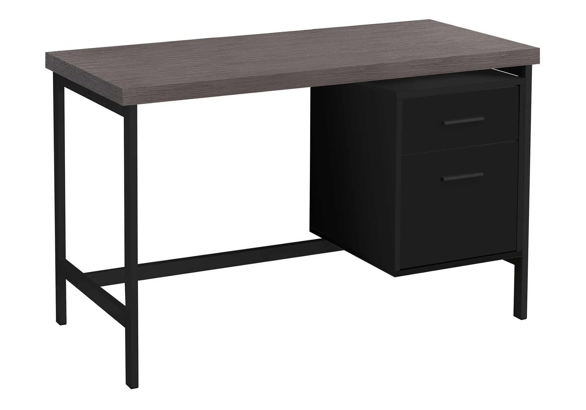 Computer Desk 48" White/Grey Metal with Storage-Computer Desk-DECOROLALA