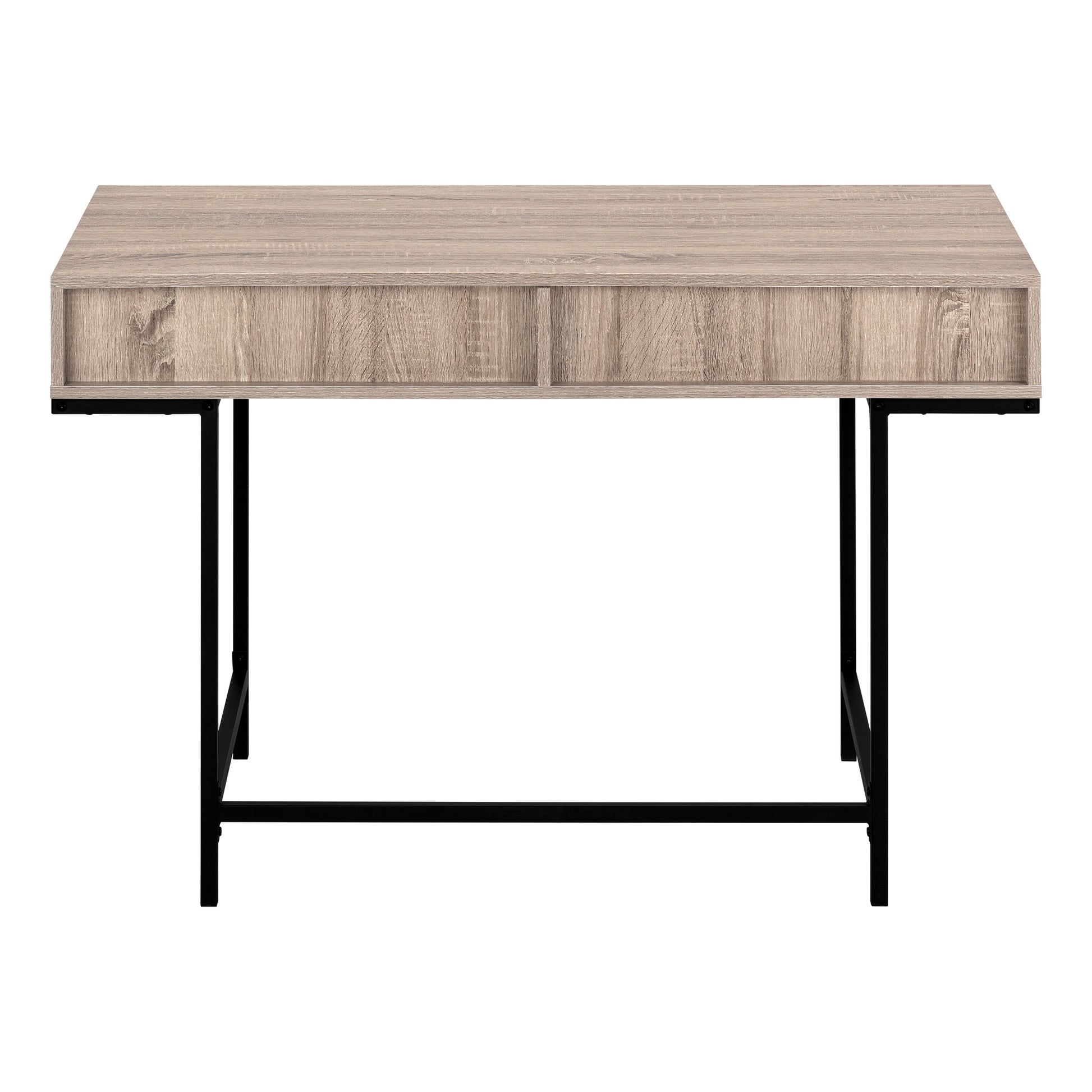 Computer Desk - 48"L / Black Marble-Look / Black Metal-Computer Desk-DECOROLALA