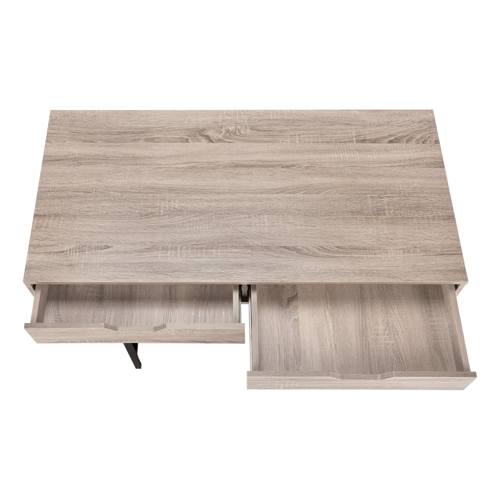 Computer Desk - 48"L / Black Marble-Look / Black Metal-Computer Desk-DECOROLALA