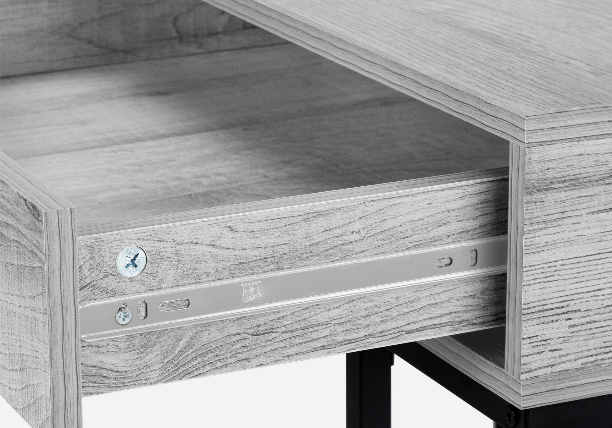 Computer Desk - 48"L / Black Marble-Look / Black Metal-Computer Desk-DECOROLALA