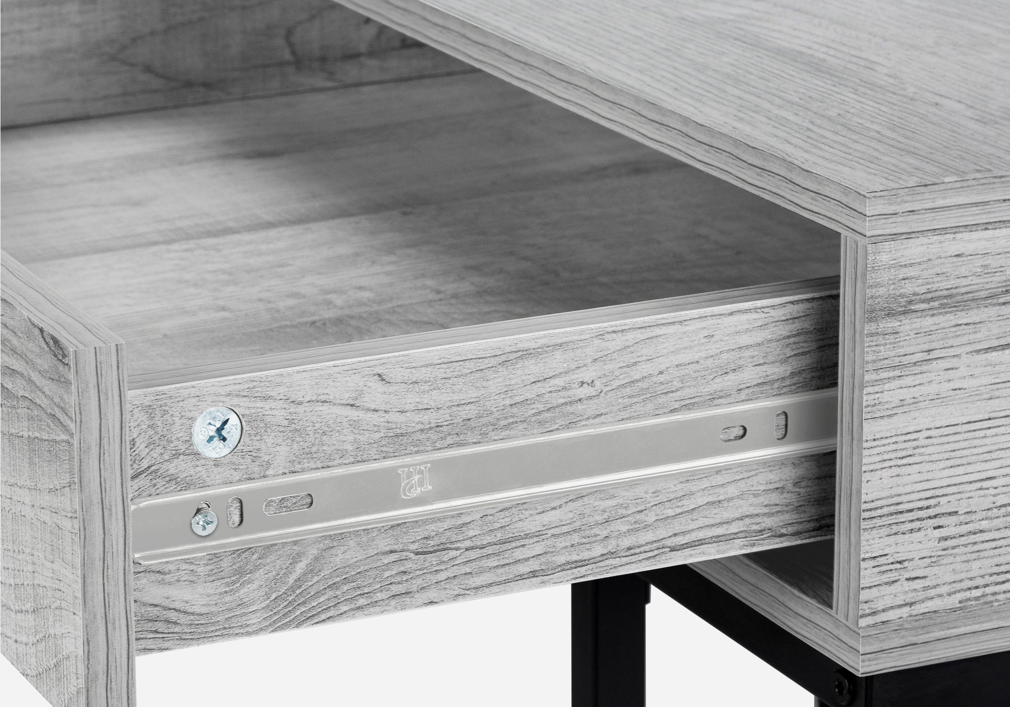 Computer Desk - 48"L / Black Marble-Look / Black Metal-Computer Desk-DECOROLALA