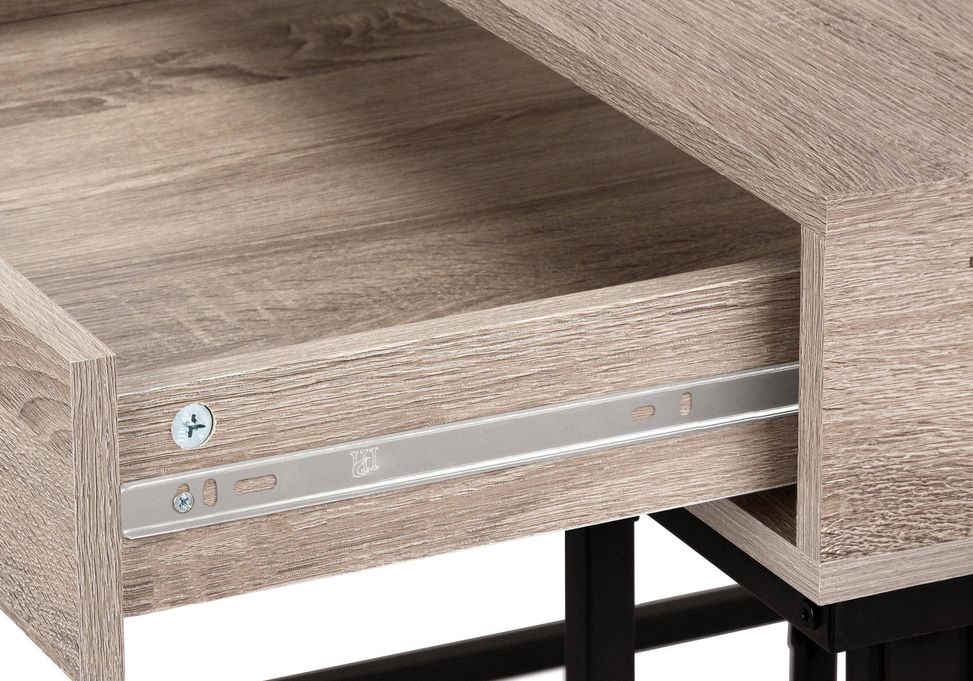 Computer Desk - 48"L / Black Marble-Look / Black Metal-Computer Desk-DECOROLALA