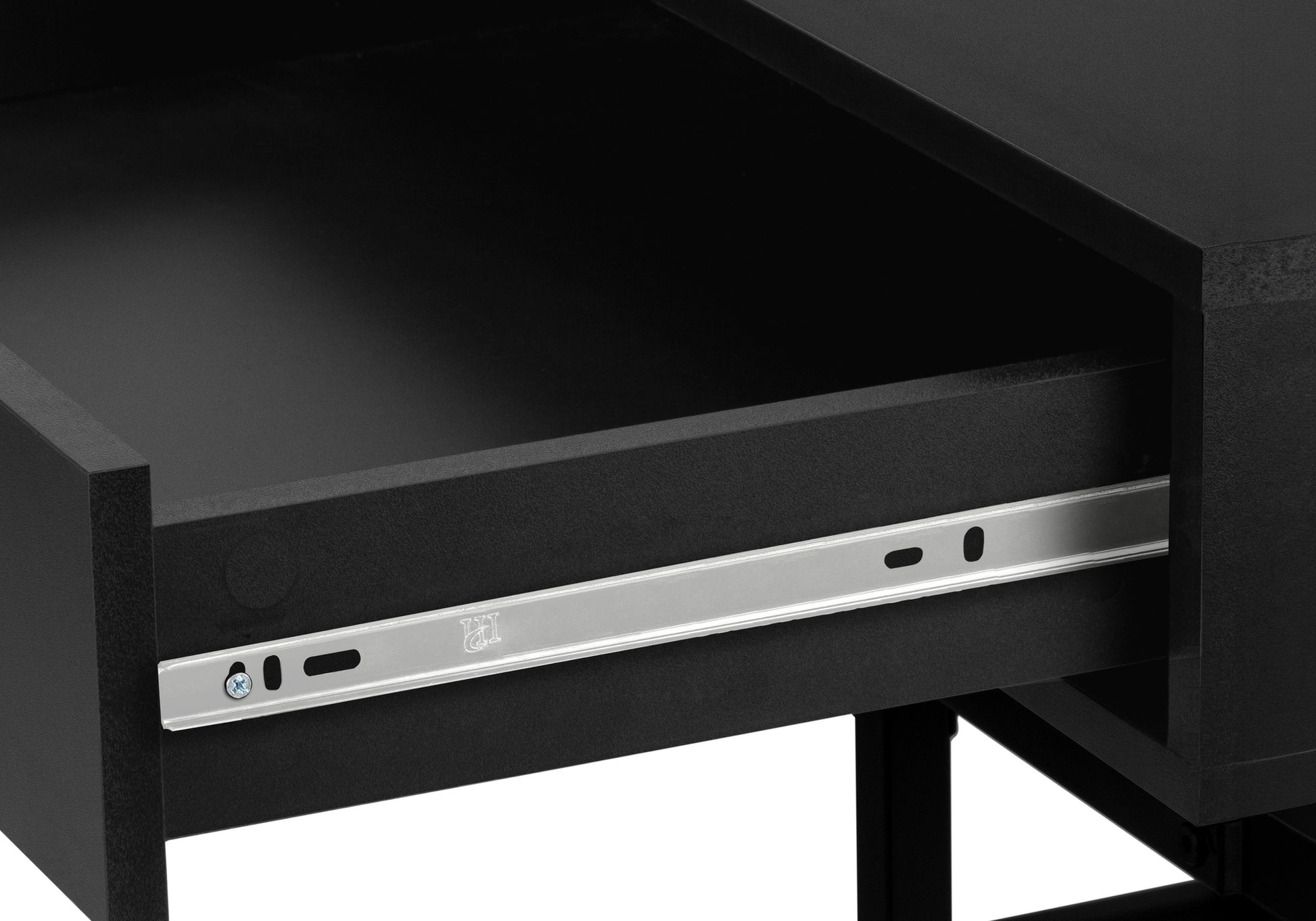 Computer Desk - 48"L / Black Marble-Look / Black Metal-Computer Desk-DECOROLALA