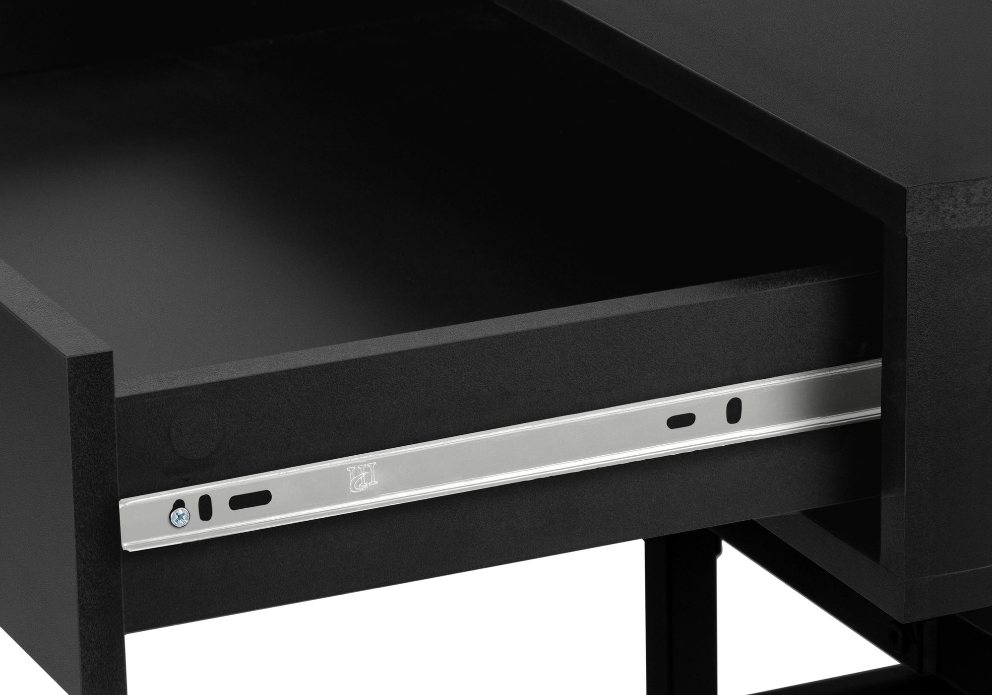 Computer Desk - 48"L / Black Marble-Look / Black Metal-Computer Desk-DECOROLALA